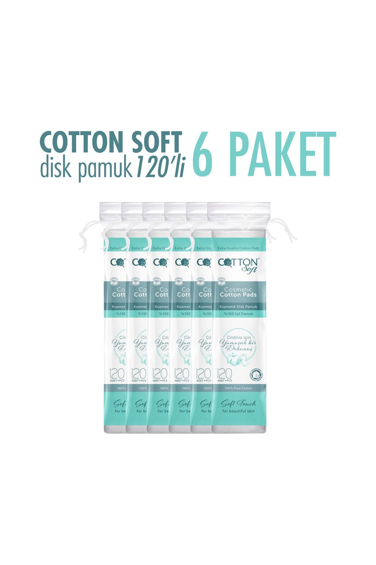 Cotton Soft 120Lİ DİSK MAKYAJ PAMUĞU 6LI PAKET