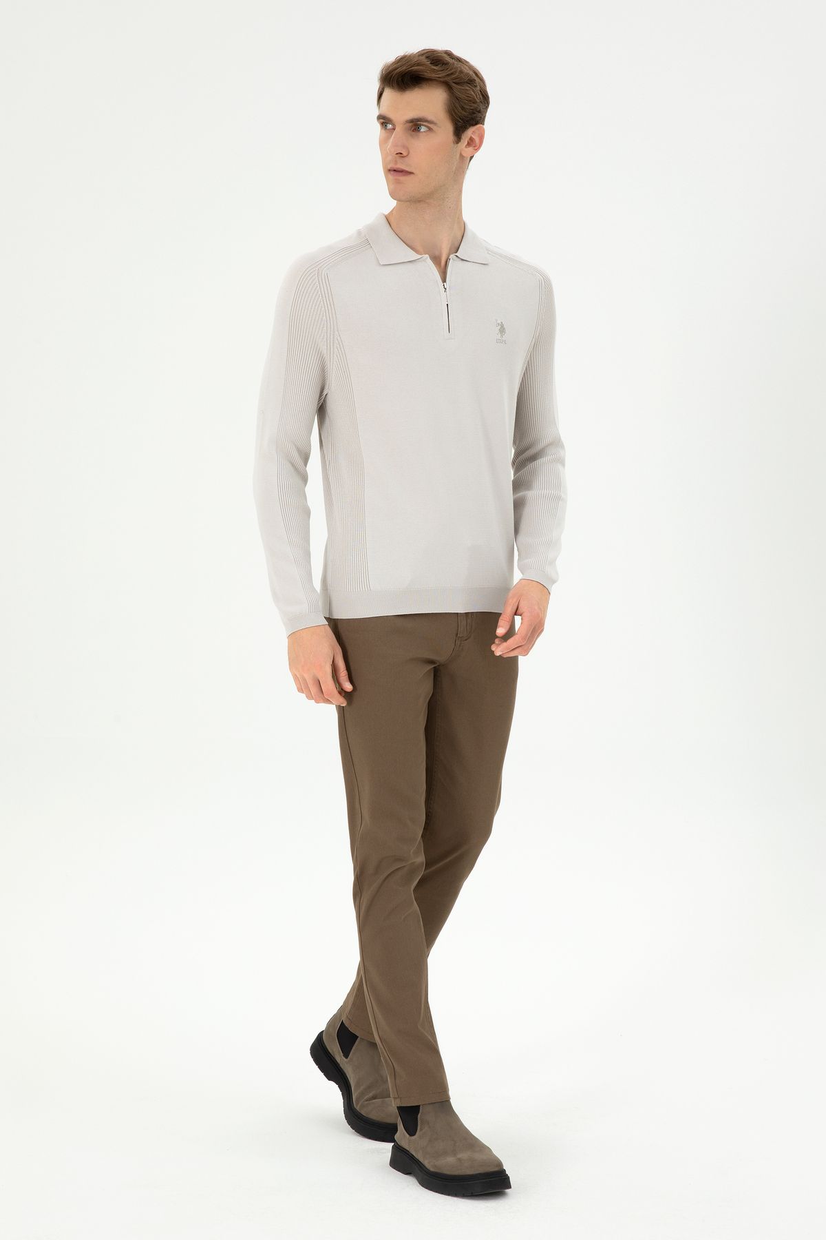 شلوار بوم خاکی مردانه 50291156-VR027 U.S. Polo Assn.