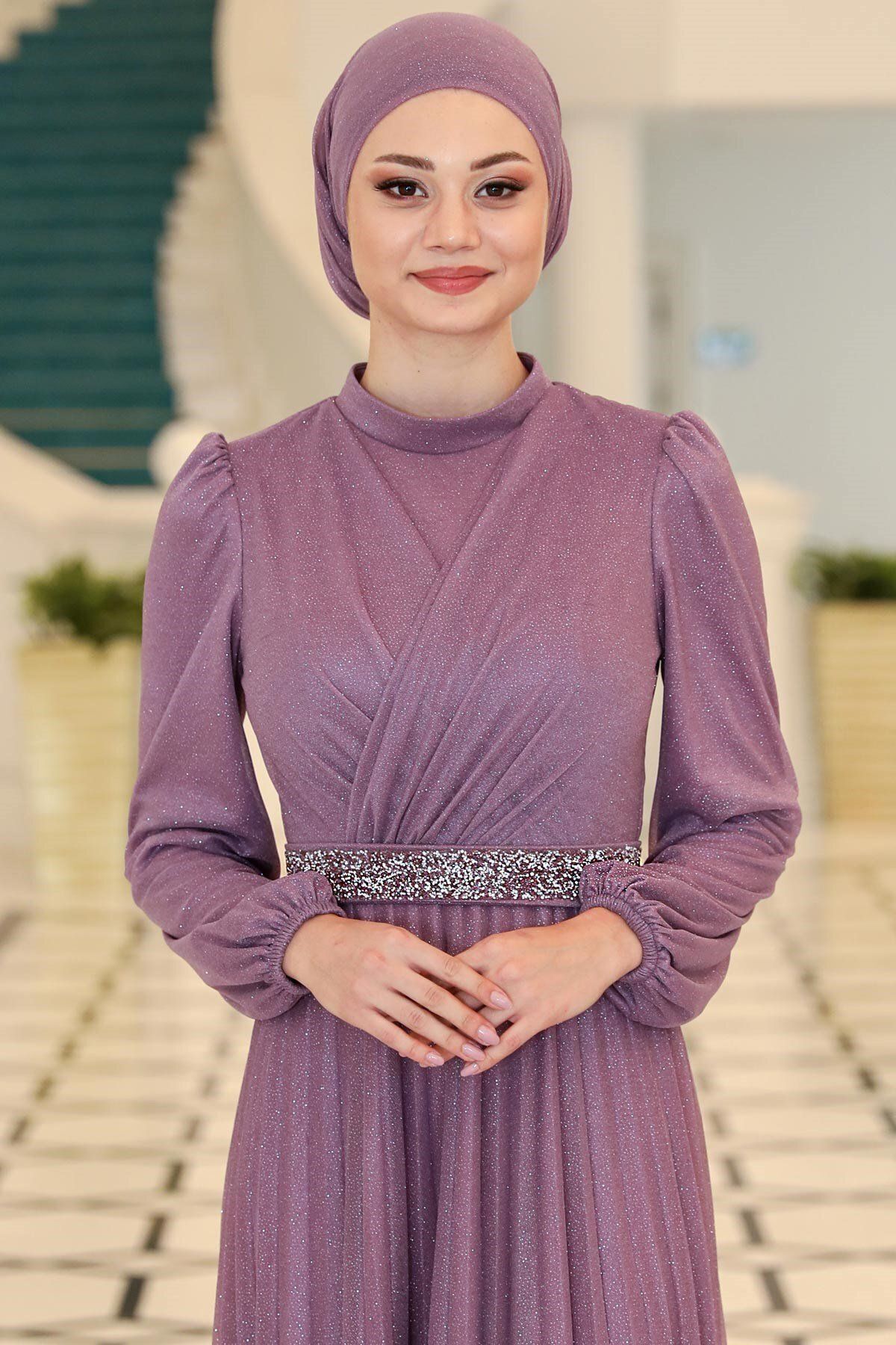 SUBU TASARIM-Lavender Dila Evening Dress - Tbssn44 Model 2