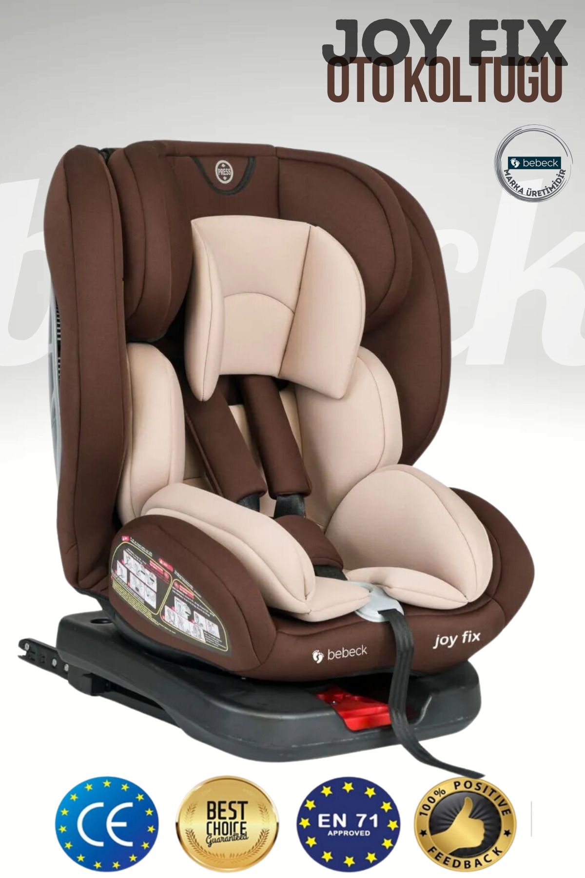 Bebeck Joy Fix 0-36 Kg 360° Dönebilen Isofix'li Oto Koltuğu Bej