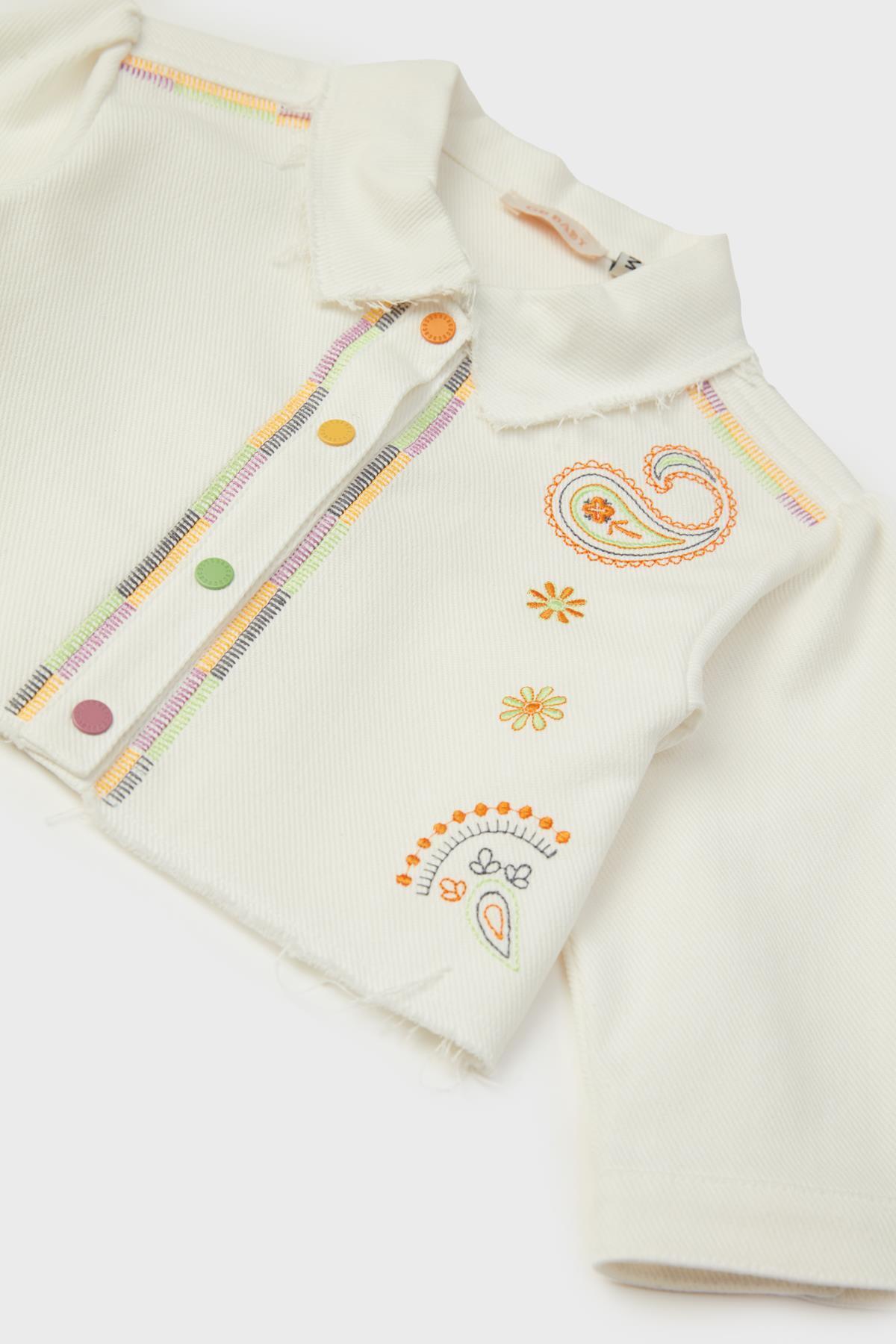 GB Baby BG Store Kız Bebek Beyaz Ceket fotoğrafı 3 (önizleme)