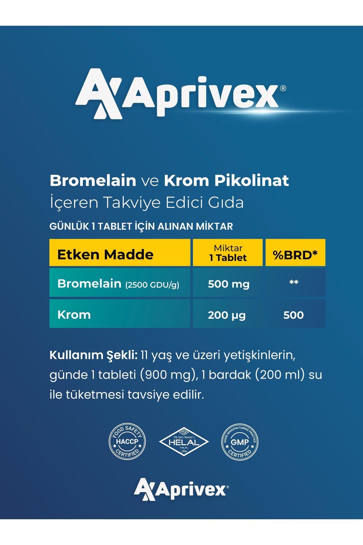 Aprivex-2500 Gdu/G Bromelain - Chrome Picolinate 3