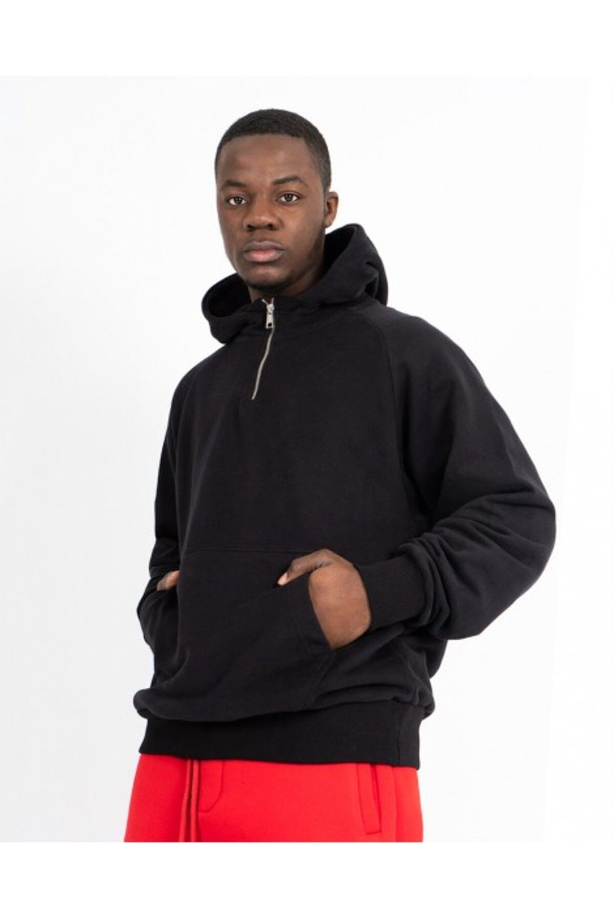 No Future-Men's Oversize Hoodie with High Collar Zipper - Street Style Nf0337Sy 5