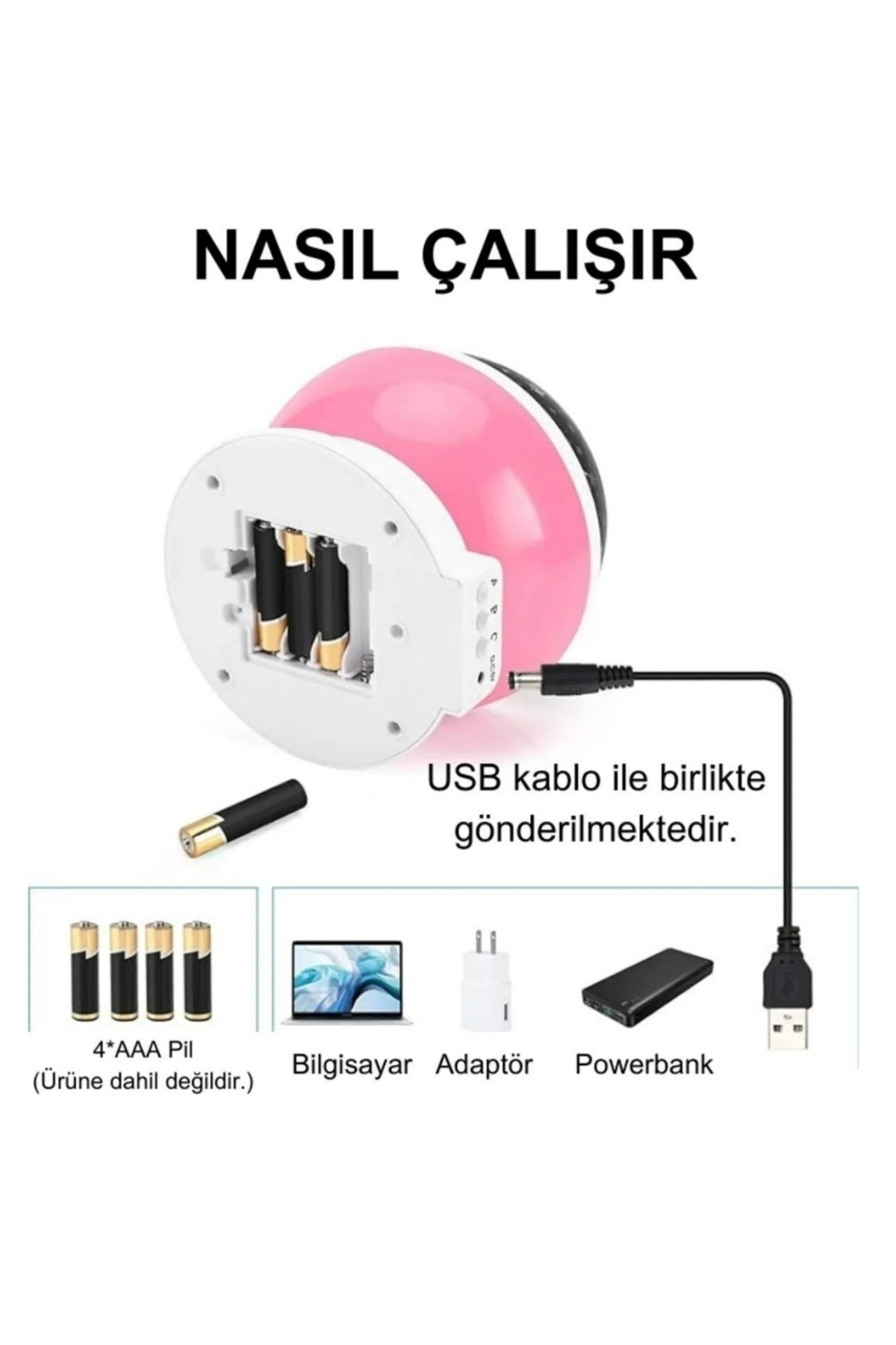 Genel Markalar Dönen Projeksiyon Led Işıklı Ay Yıldızlı Gece Lambası Çocuk,Bebek,Genç Odası ve Hediyelik Çok Amaçlı fotoğrafı 5 (önizleme)