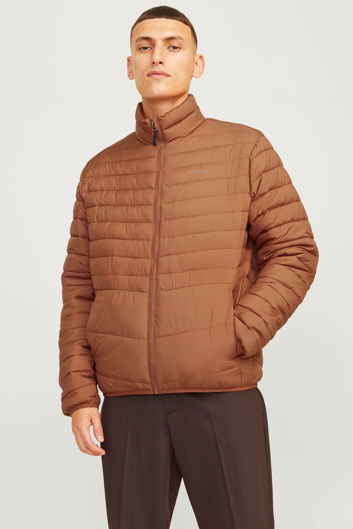 کت مردانه قهوه ای PUFFER JJESTATE PACKABLE Jack & Jones