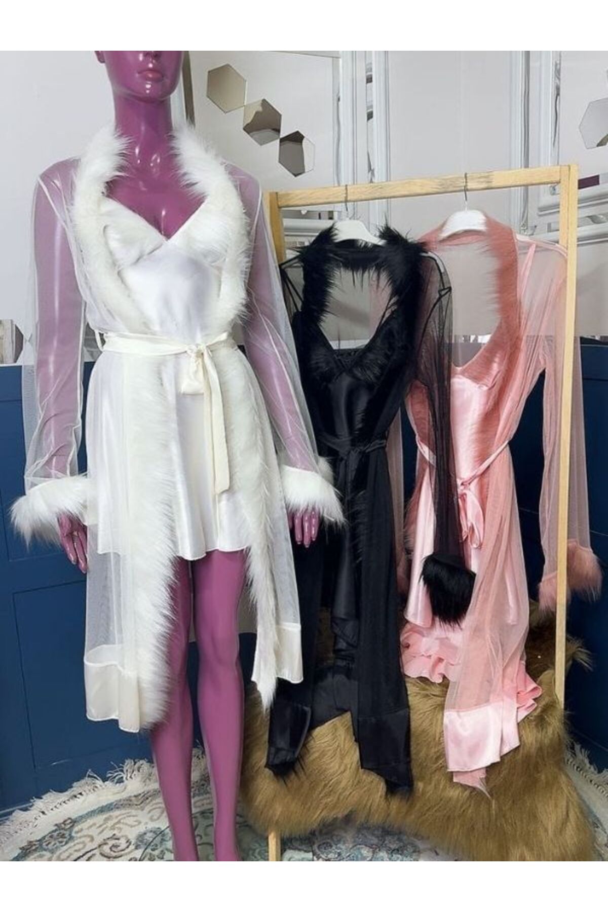 tümsek kadın iç giyim ÖZEL TASARIM GECELİK TAKIMI