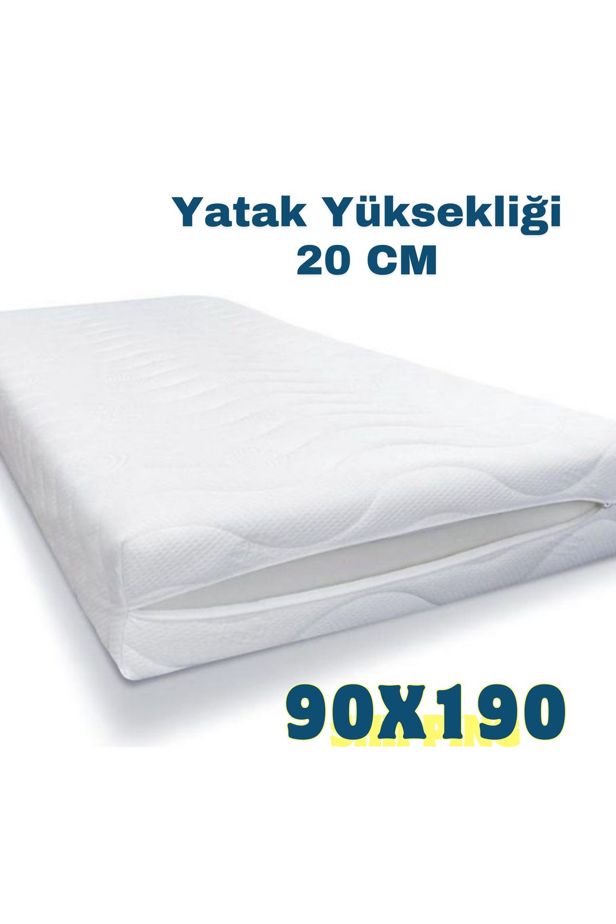 tıklasepetim Fermuarlı Örme Yatak Kılıfı 90*190 Ölçülü.sıvı Geçirir.Yatak yüksekliği 20 cm