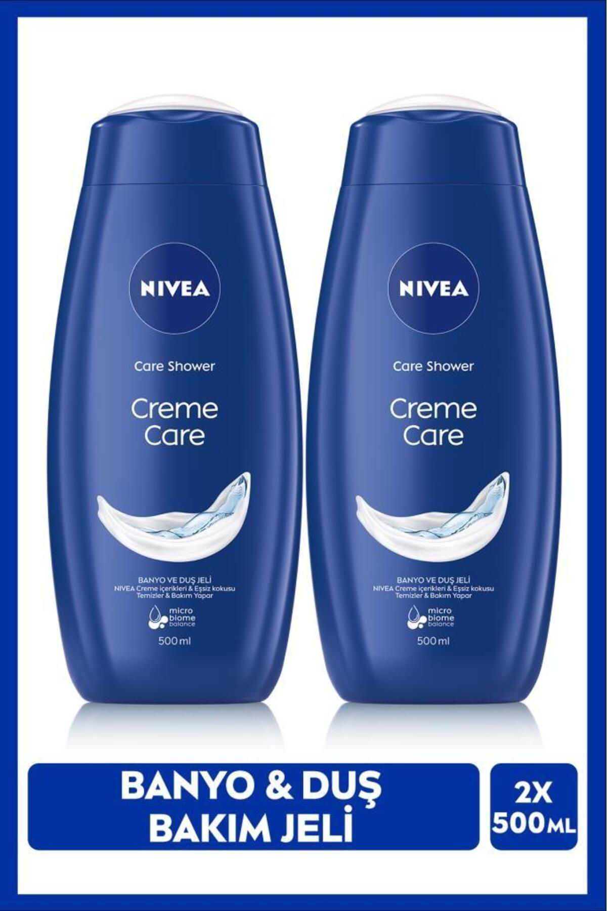 NIVEA Creme Care Banyo Ve Duş Jeli 500ml, Bakım Yağları Ile Yoğun Nemlendirme, Eşsiz Koku, X2adet