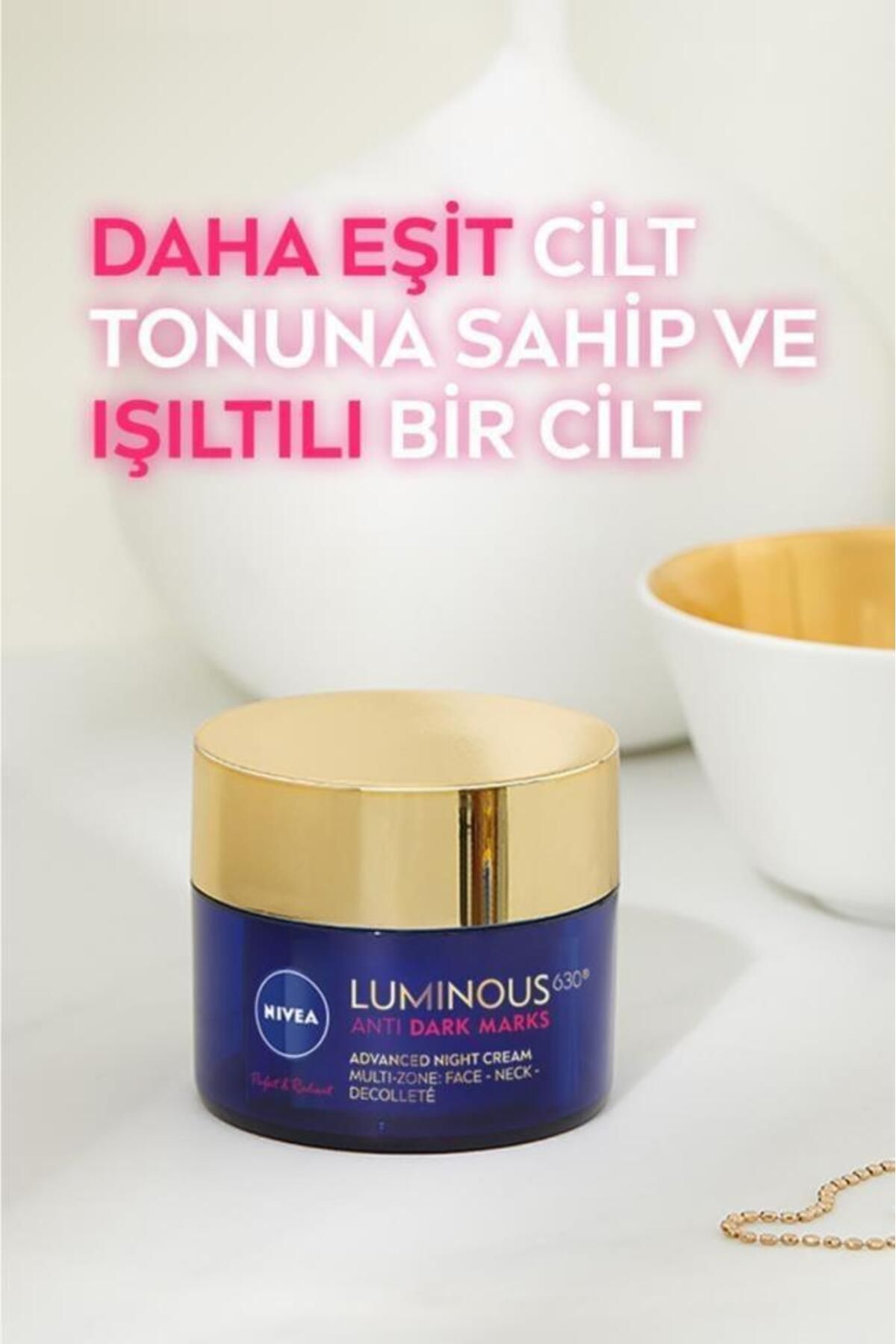 NIVEA Luminous630 Leke Karşıtı Serum 30ml Ve Luminous630 Leke Karşıtı Gece Yüz Kremi 50ml, Hyaluronik Asit-4