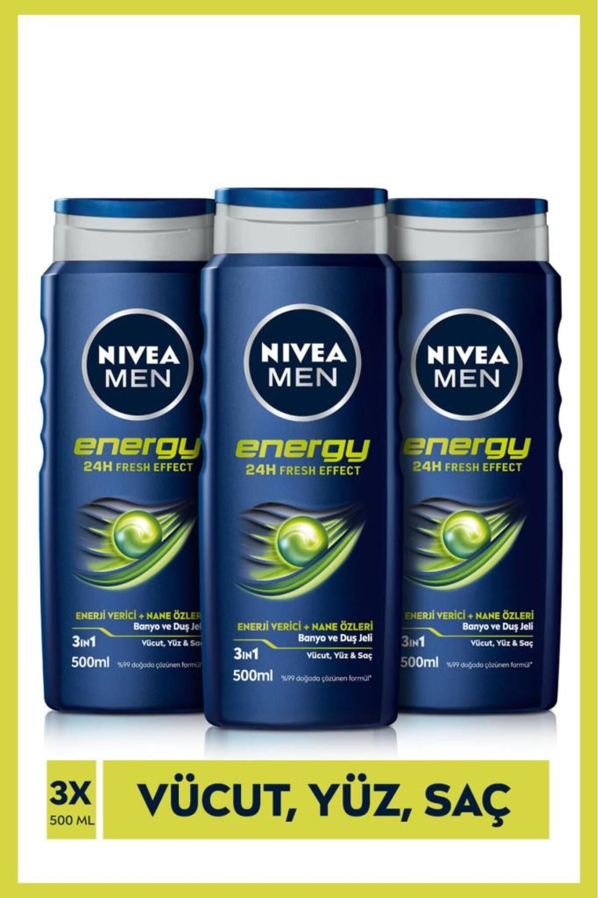 NIVEA Energy Duş Jeli 500 ml 3'lü Avantajlı Paket