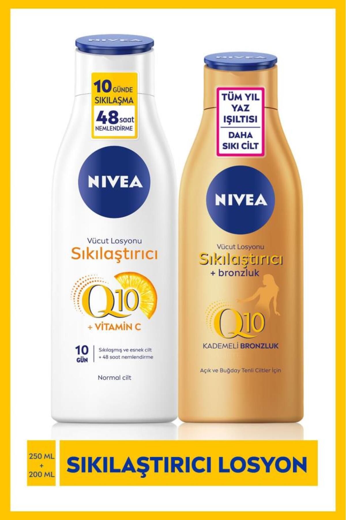 NIVEA Q10 Sıkılaştırıcı Vücut Losyonu 250 ml X Q10 Sıkılaştırıcı Bronzluk