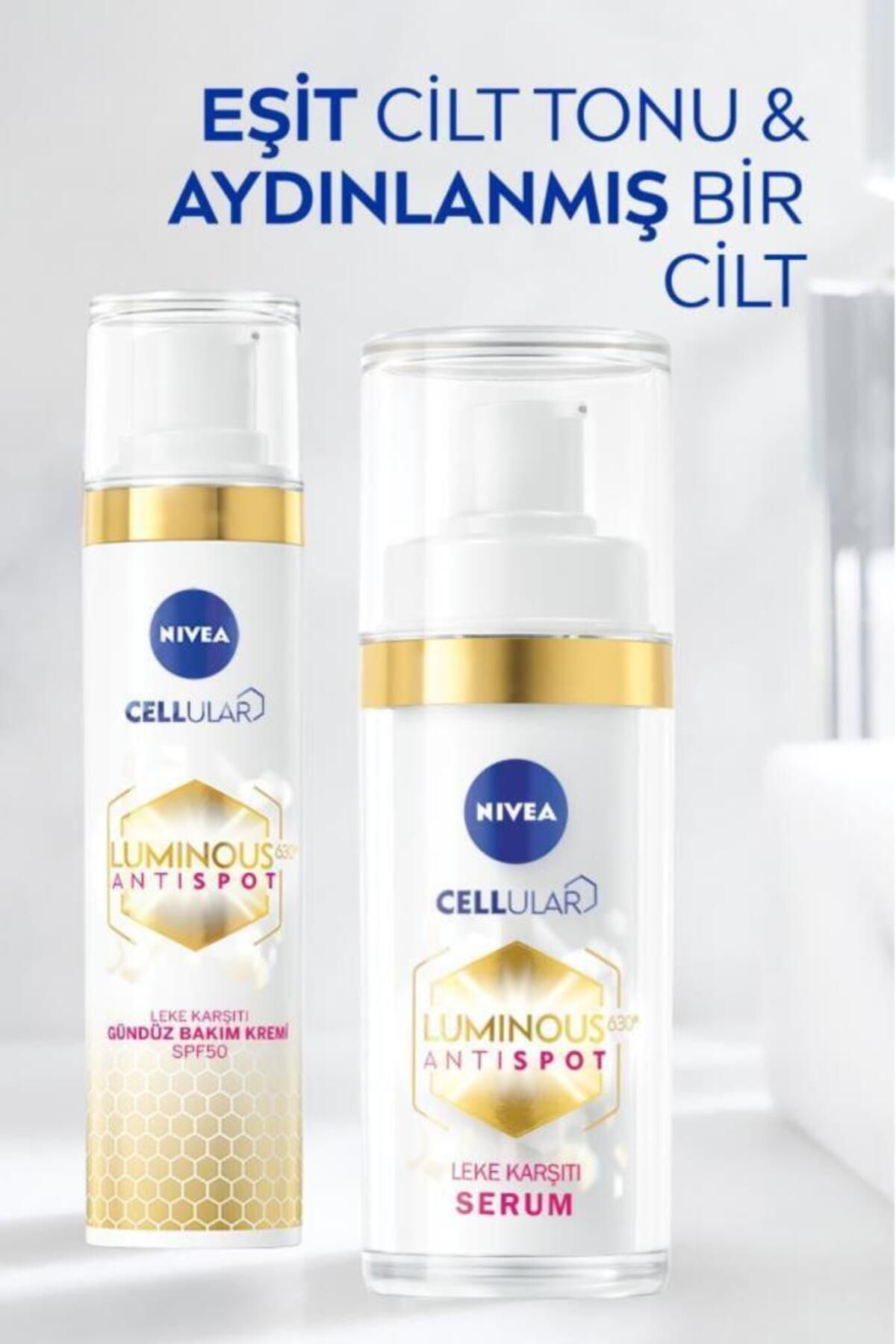 NIVEA Luminous630 Aydınlatıcı Güneş Korumalı Gündüz Yüz Kremi 40ml ve Leke Karşıtı Cilt Serumu 50ml, SPF50-7