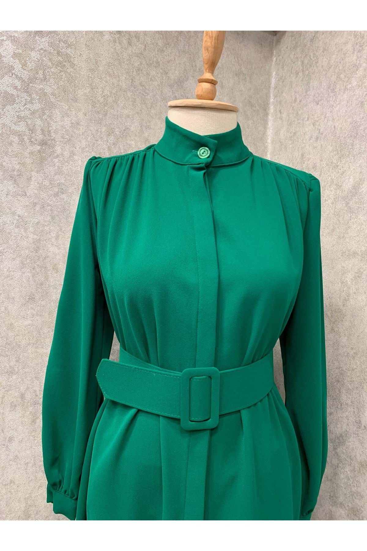 Beray-Green Tunic - Buttoned and Belted, Model 24y8106 - 40 3