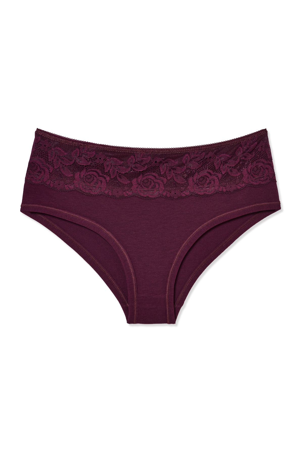 HNX-5-Piece Cotton Front Waist Lace Detailed High Waist Women's Panties 6