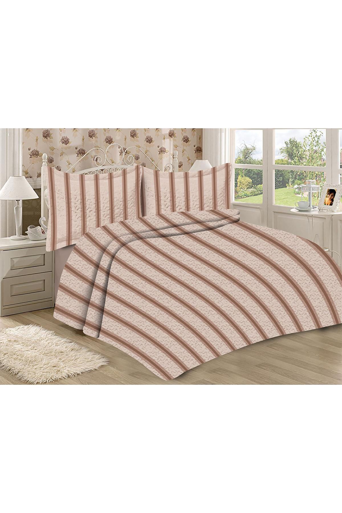 Doruklar Home Collection Set Cuvertură De Pat Din Catifea Căptușită Din Bumbac Matlasat De Calitate Premium Cu Model Modern - One Size