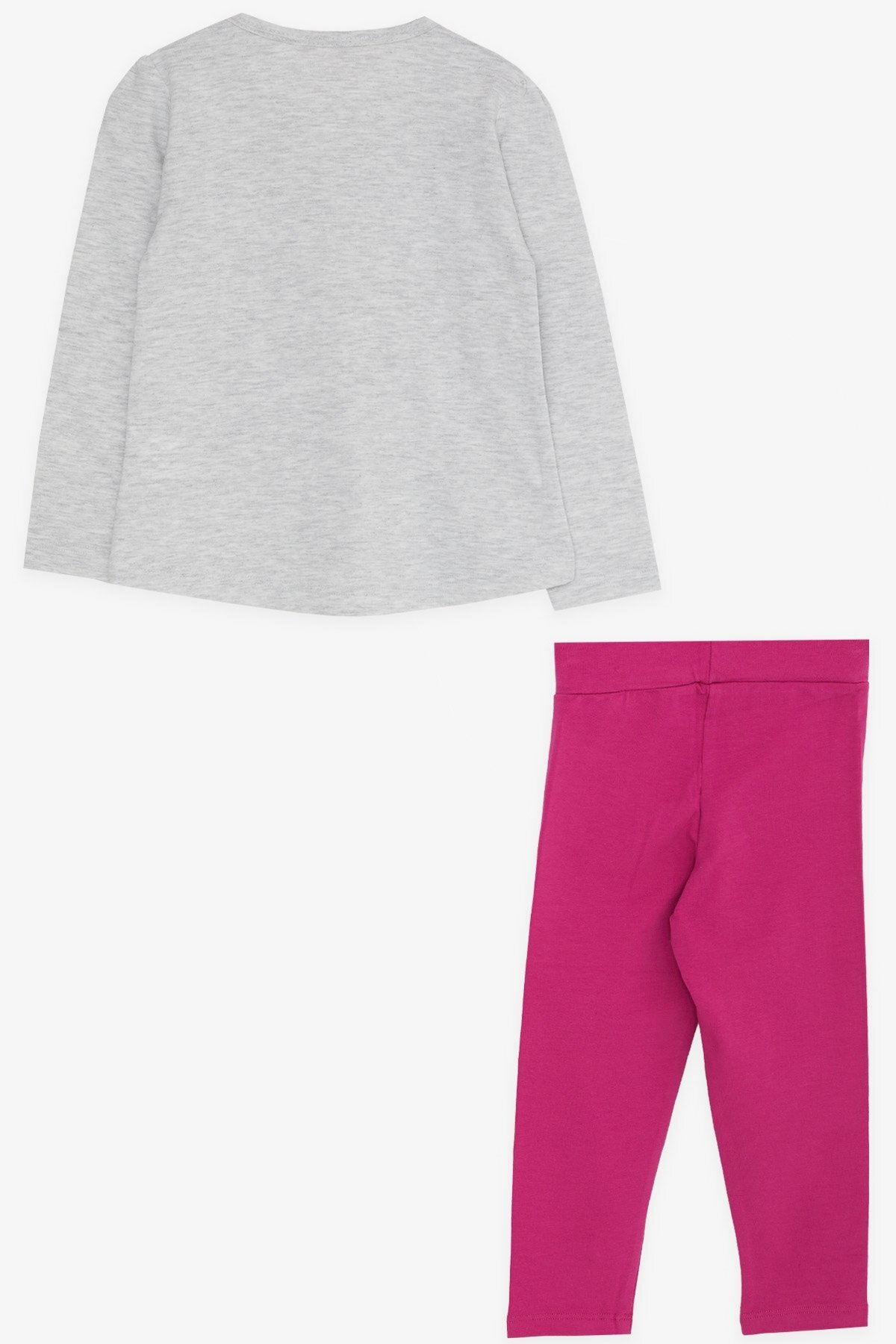 Breeze Kız Çocuk Taytlı Takım Baskılı Pullu 1.5-5 Yaş, Açık Gri Melanj fotoğrafı 2 (önizleme)