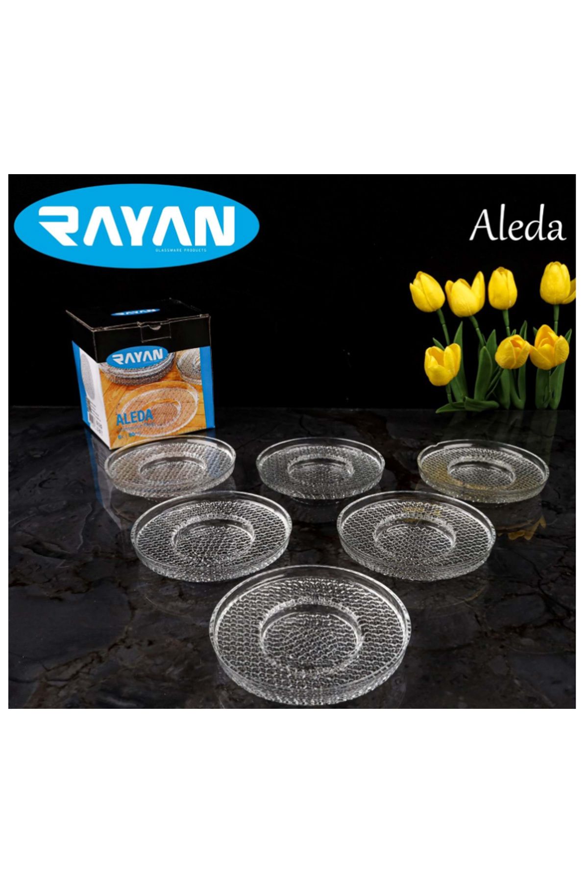Kapamarka Rayan Aleda 6'lı Çay Tabağı