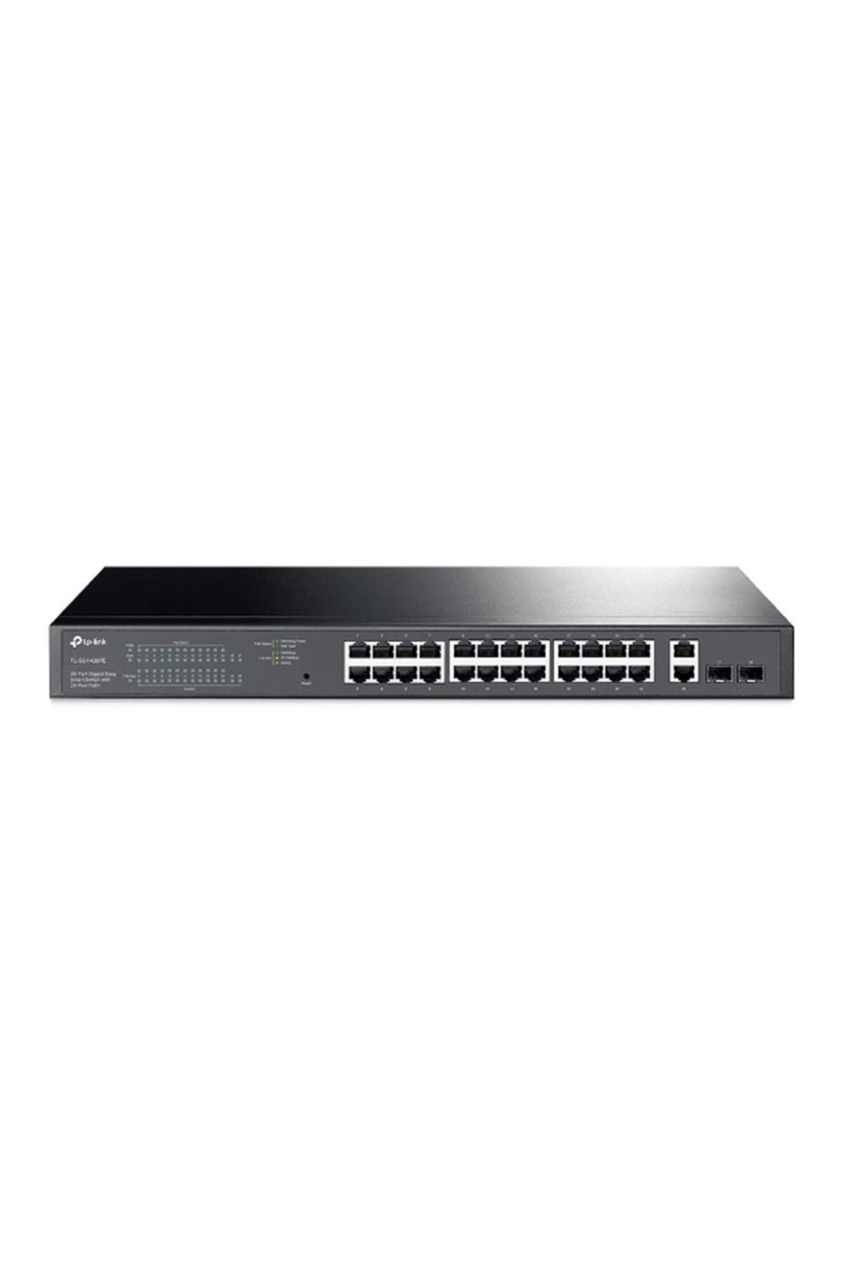 Vobotek Teknoloji -Link TL-SG1428PE 24 Port 10-100-1000 Poe+ Switch 2 Port SFP Çelik Kasa Rack Mount