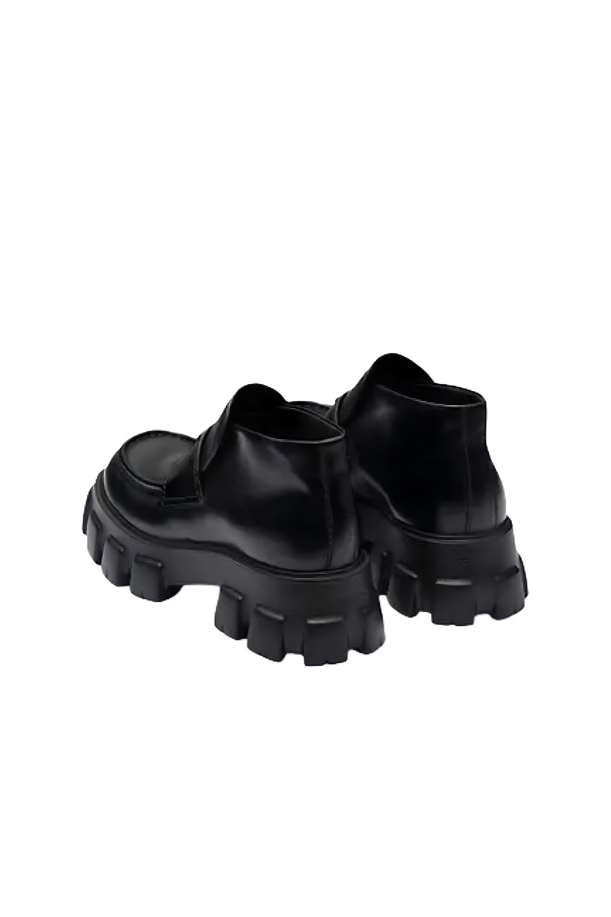 Prada Sport Monolith Flatform Logo-embellished Brushed Leather
