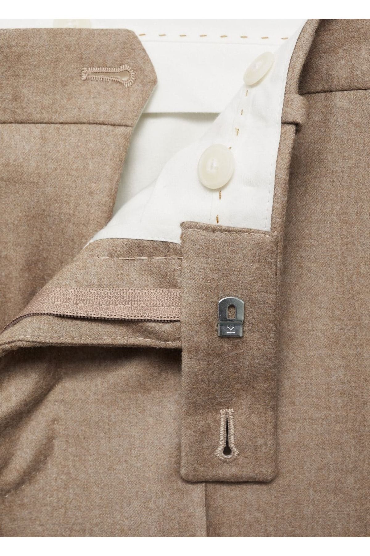 MANGO Man-100% Unprocessed Wool Slim Fitting Trousers 2
