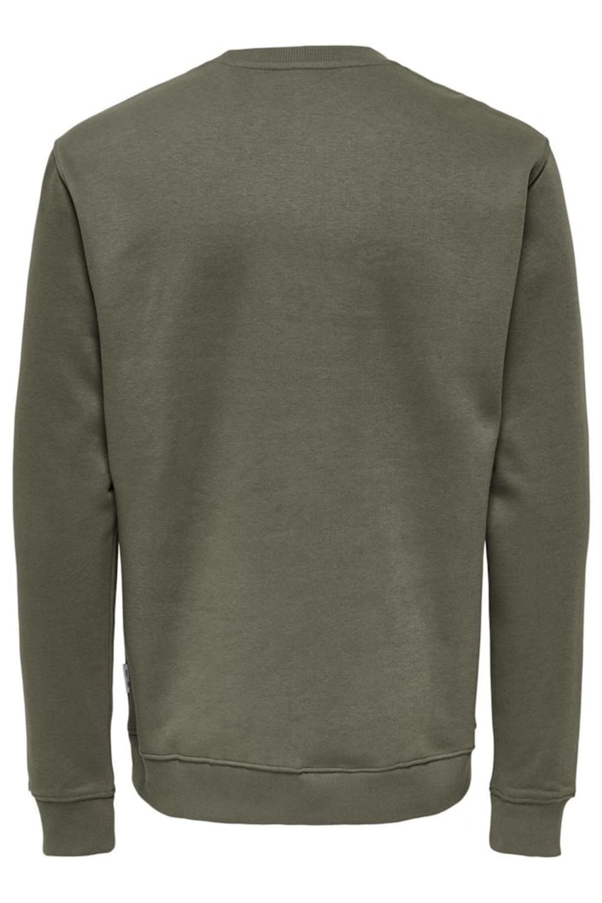 ONSCONNOR AUTHENTIC REG CREW NECK SWEAT KHAKI 22030625 Only & Sons