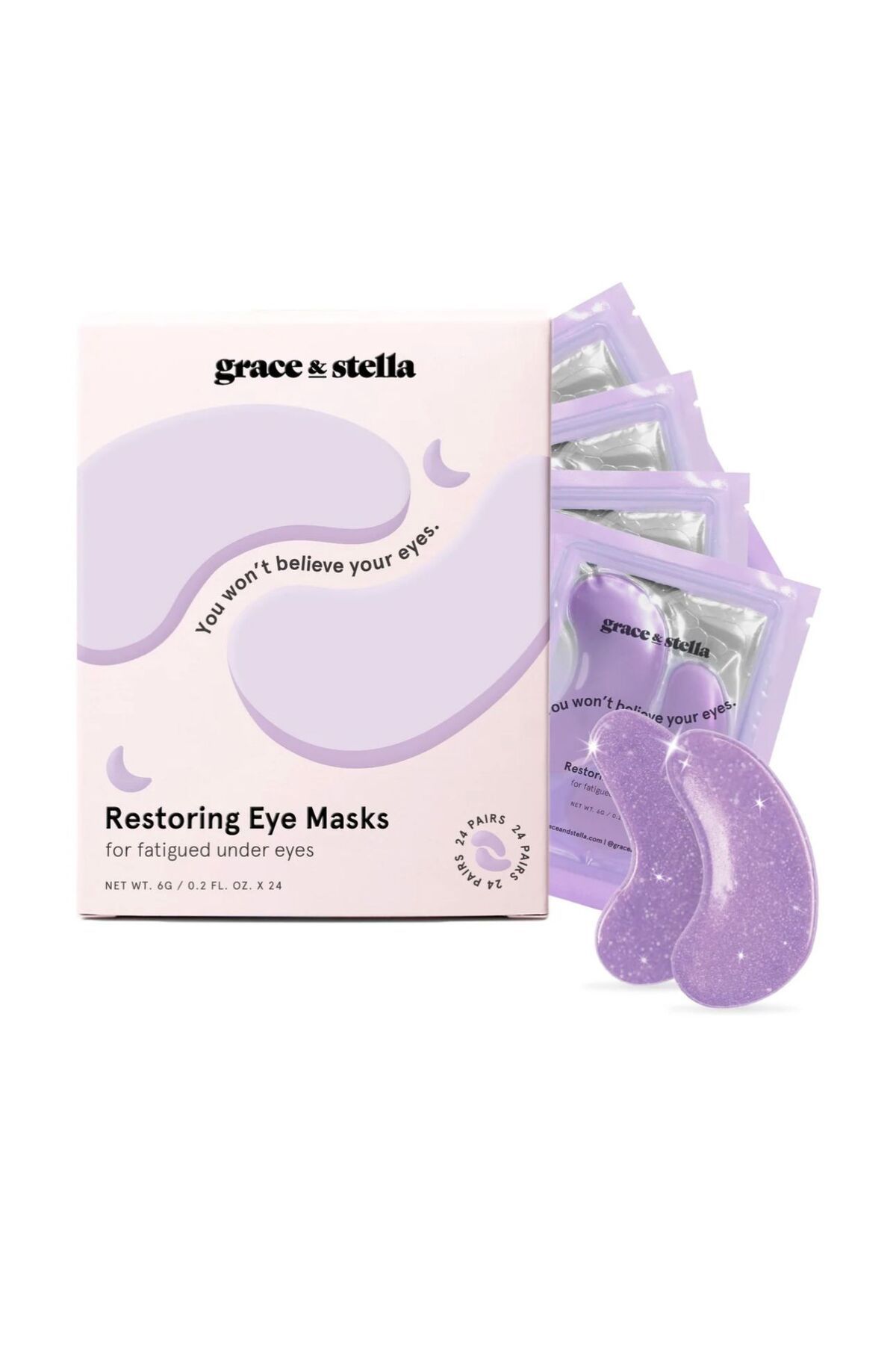 grace & stella Restoring Eye Mask Koyu Halkalar Için Onarıcı Göz Maskesi Retinollü Şiş Gözler 12 Adet(6 ÇİFT)