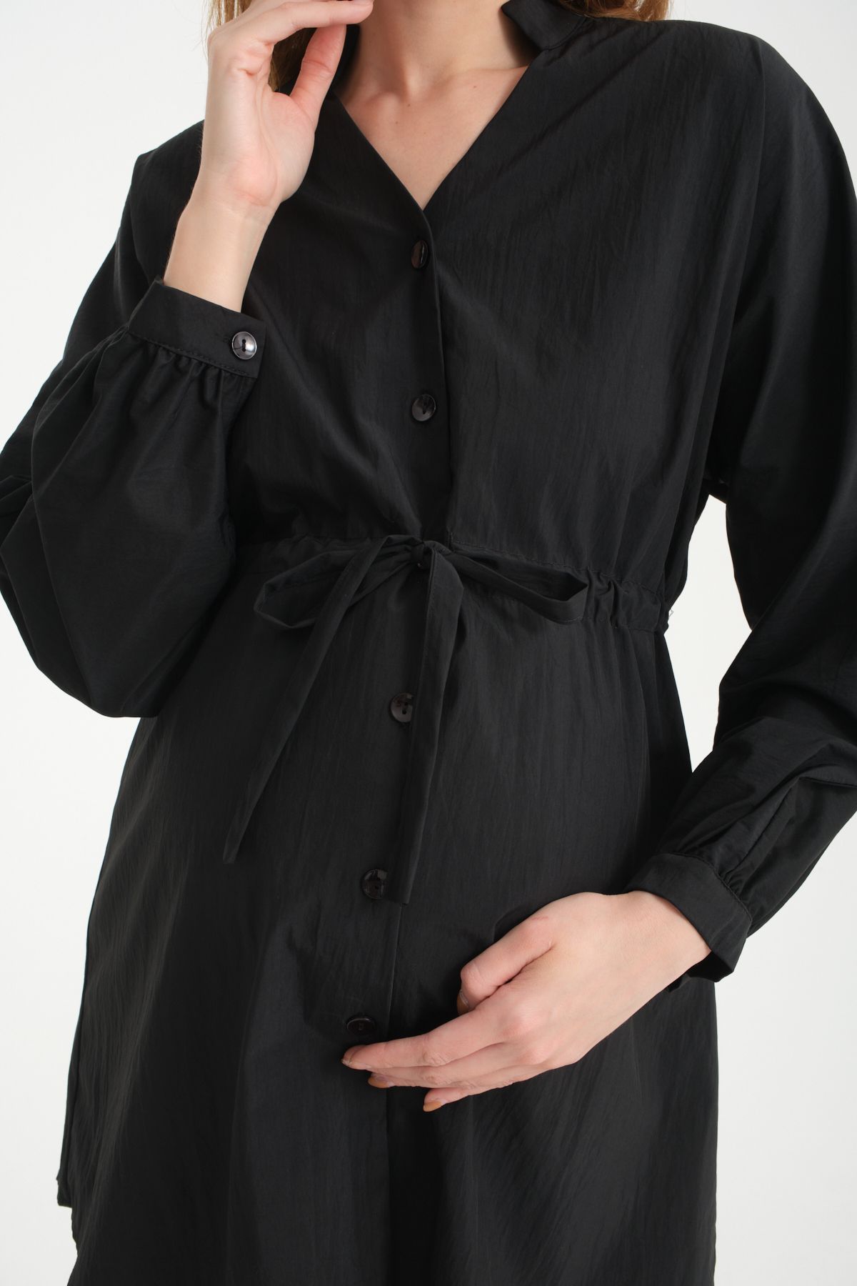 KATLİN MATERNİTY WEAR-Oversized Maternity Shirt - Parachute Fabric 6