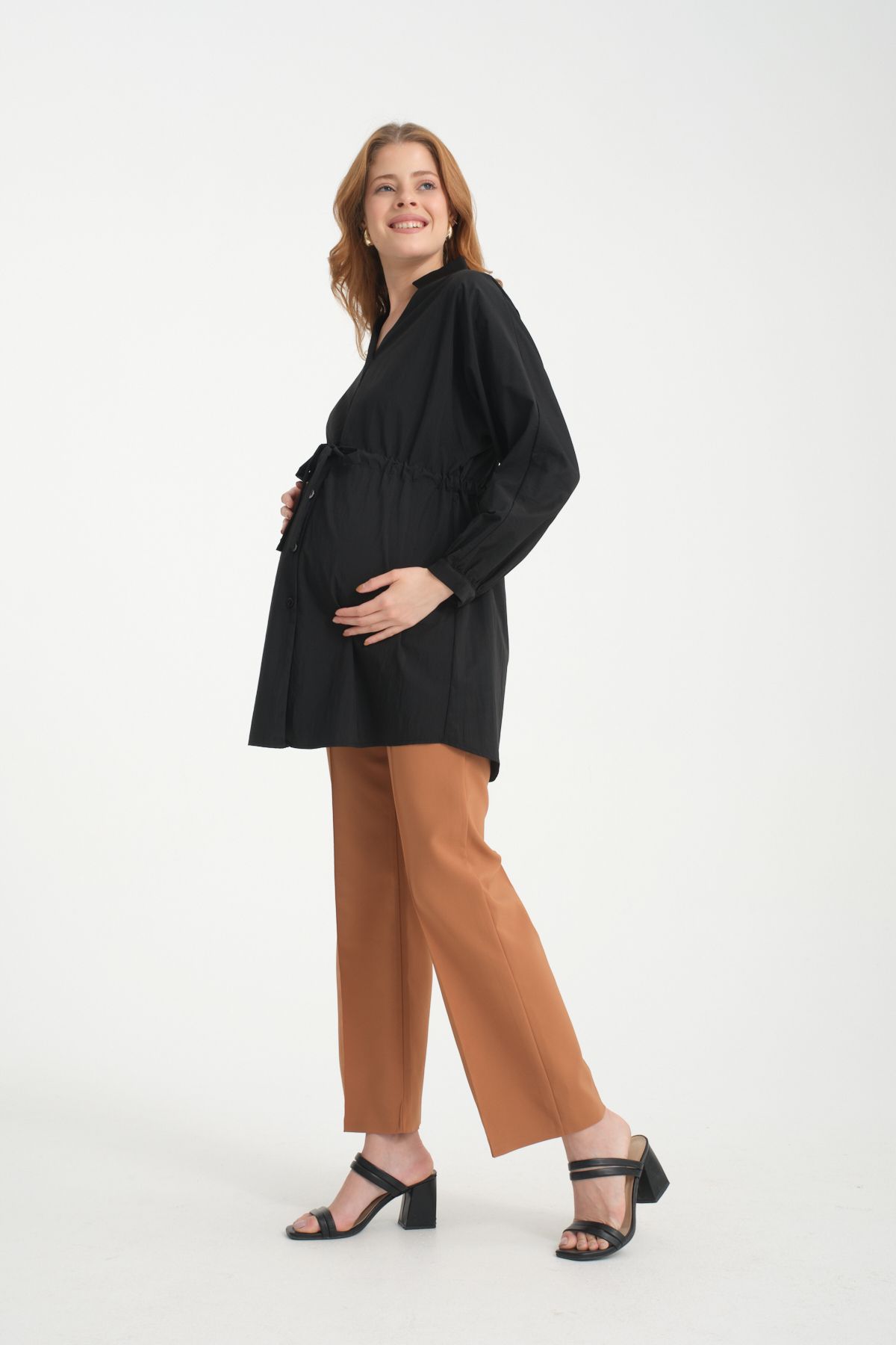 KATLİN MATERNİTY WEAR-Oversized Maternity Shirt - Parachute Fabric 2