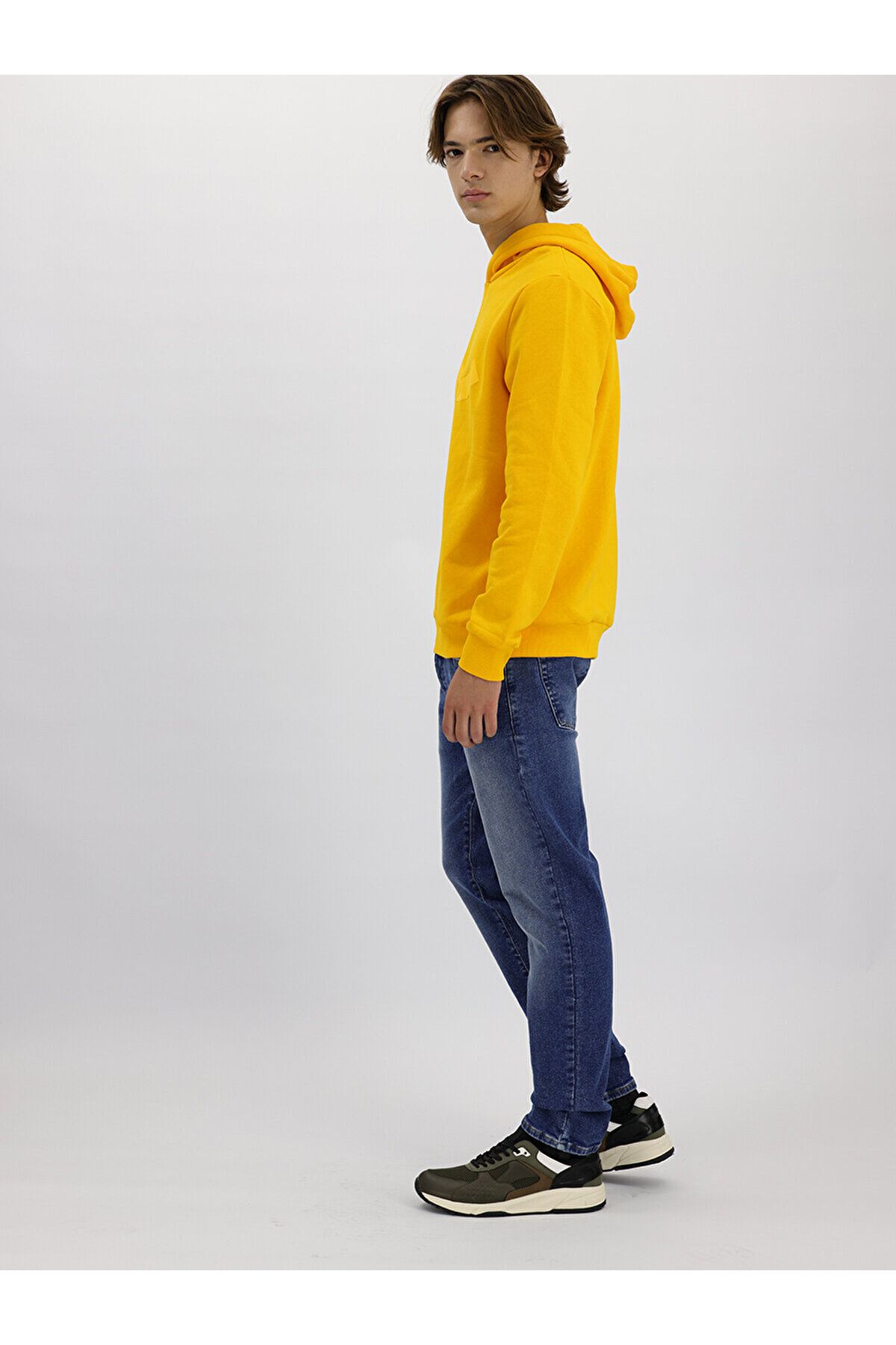 Ltb-Yellow Hooded Sweatshirt with Logo 4