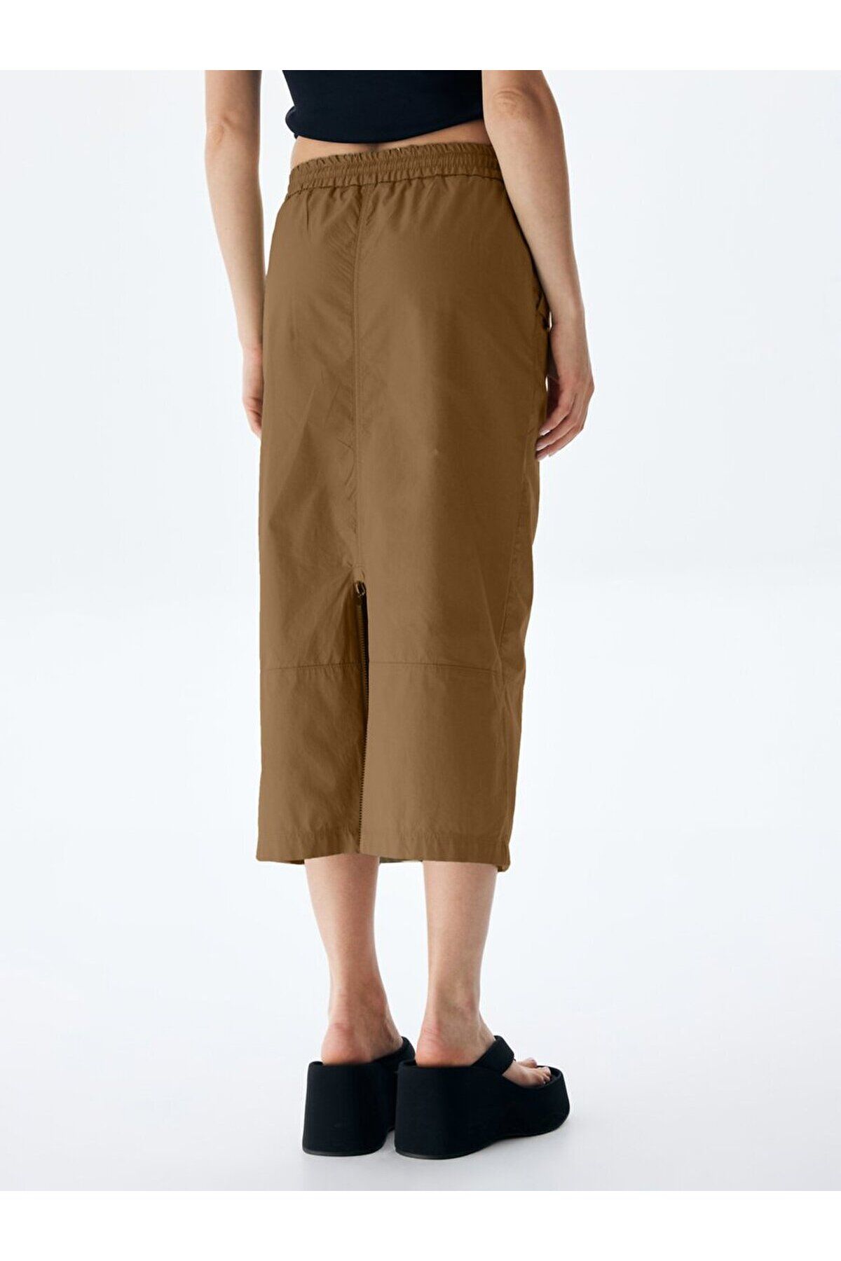 Ltb-Cargo Midi Brown Skirt 3