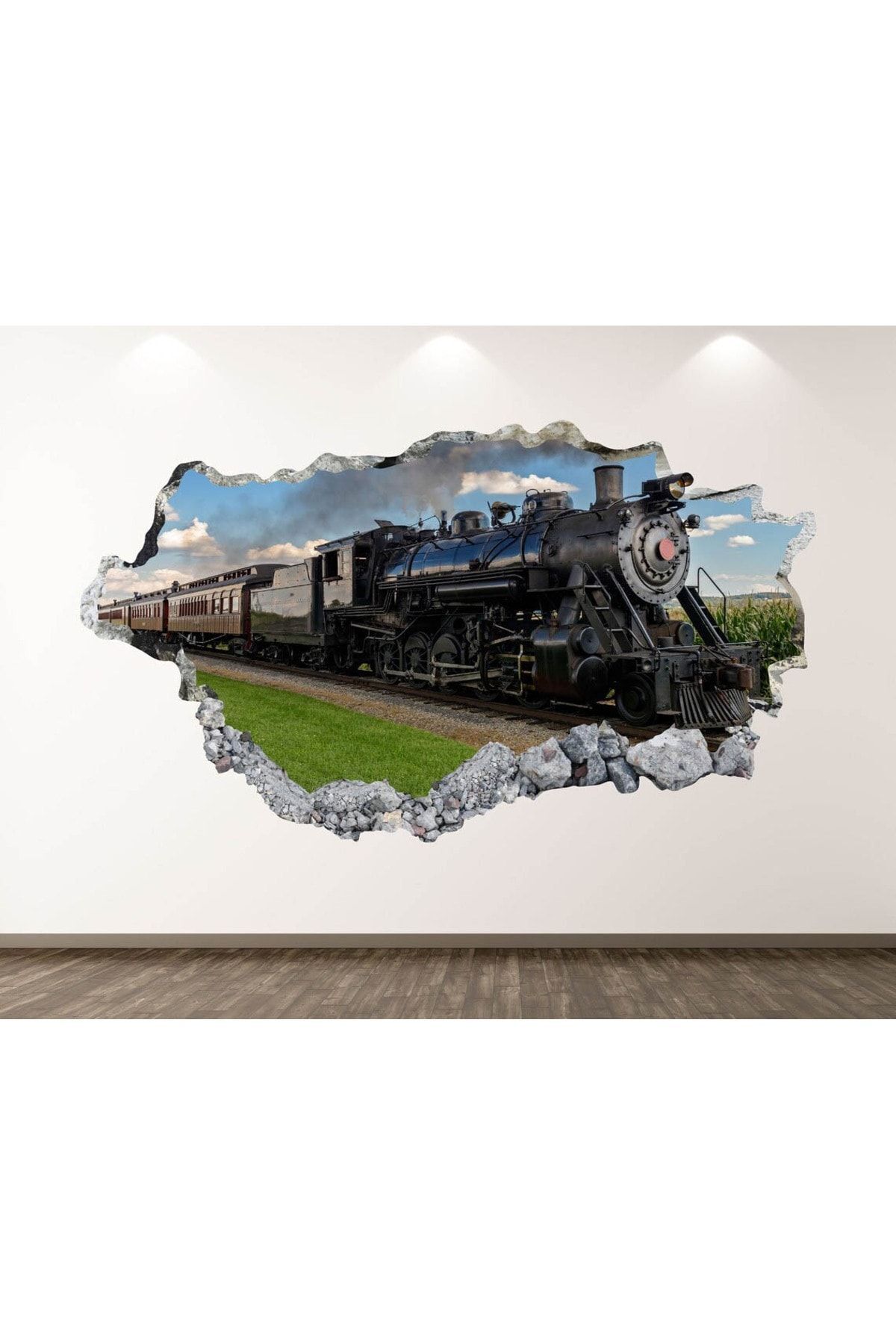 Vintage Trenler Full Hd Pastel Baskı 3D Modern Duvar Sticker