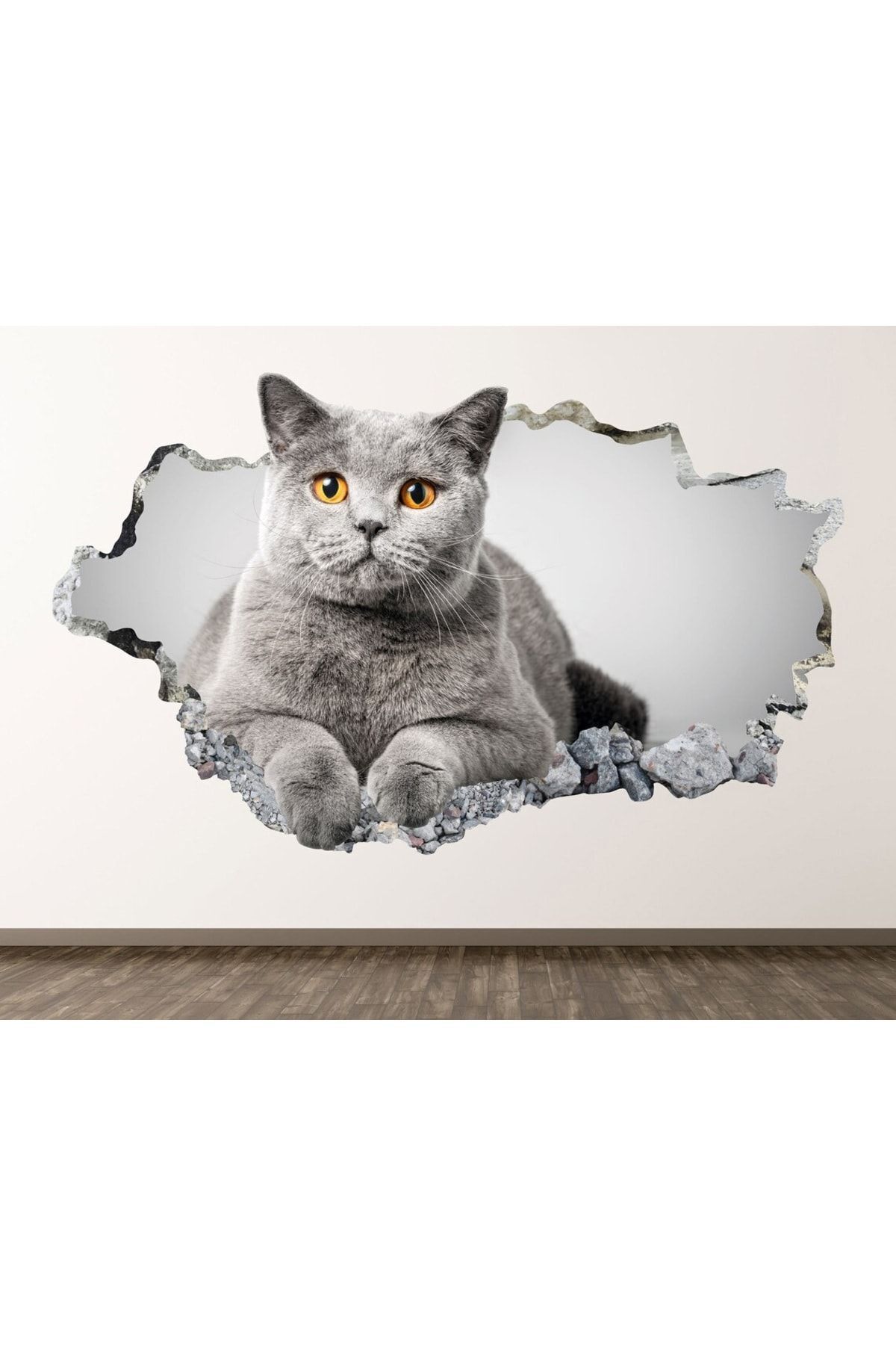 Sevimli Kedicikler Full Hd Baskı 3d Çocuk Odası Duvar Sticker