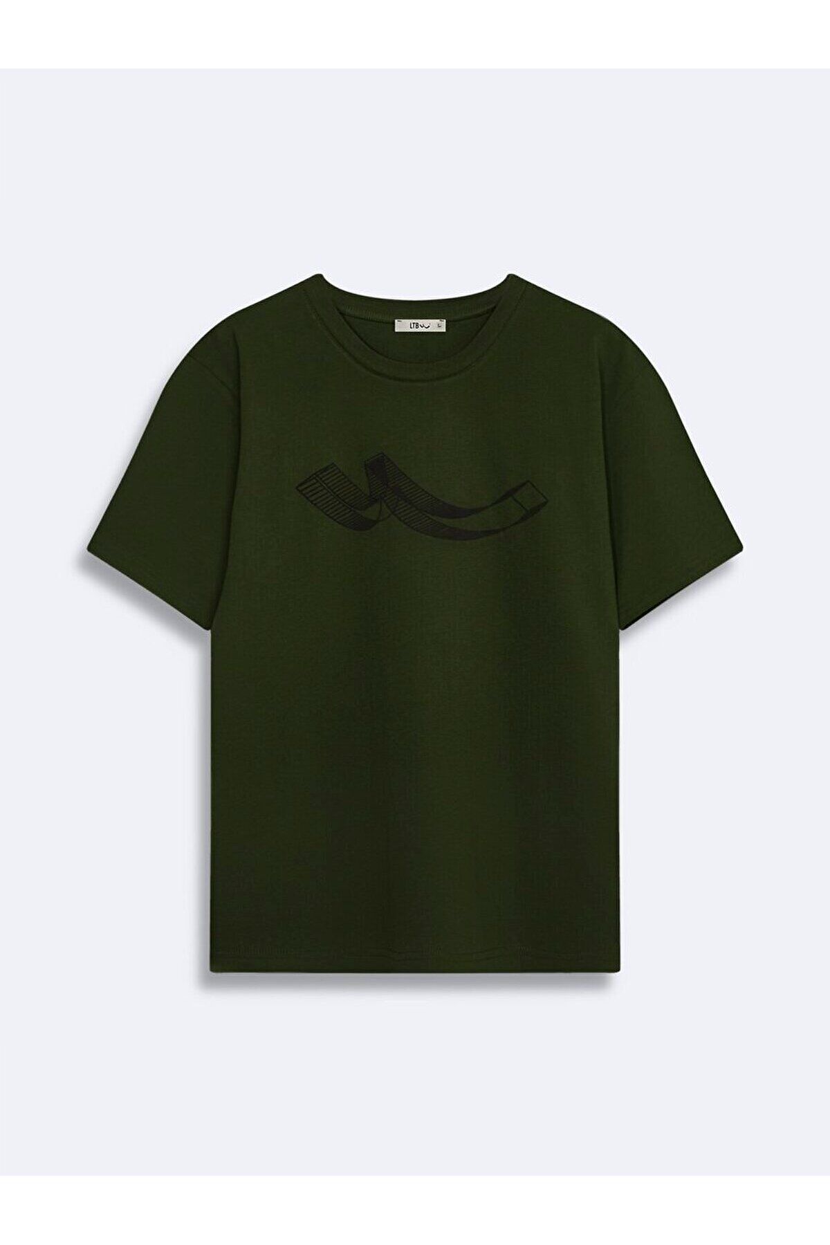 Ltb-Tricou verde cu logo contrast 1