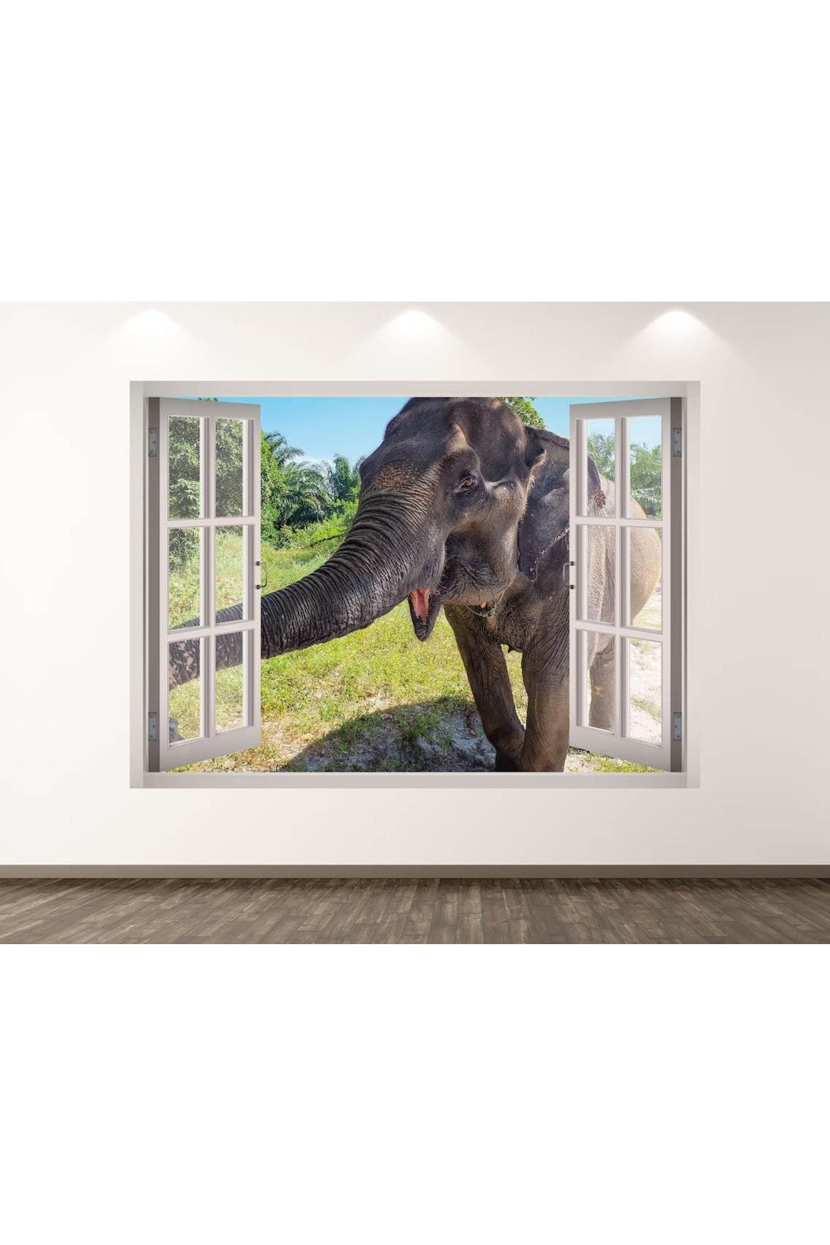 Vahşi Yaşam Muhteşem Hayvanlar Full Hd Baskı 3D Pencere Modern Duvar Sticker