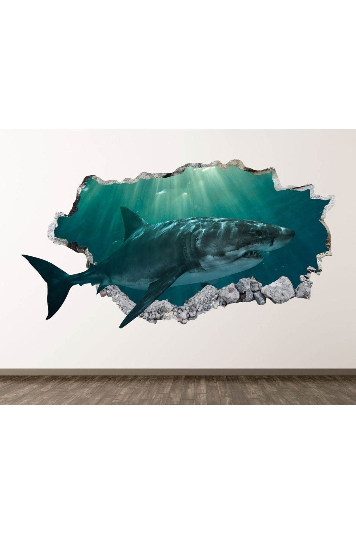 Vahşi Köpek Balıkları Full Hd Baskı 3d Sticker Kaplama