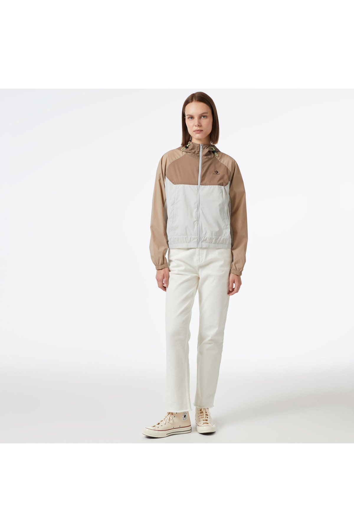 Converse Lightweight Windbreaker Kadın Kahverengi Ceket görsel 3