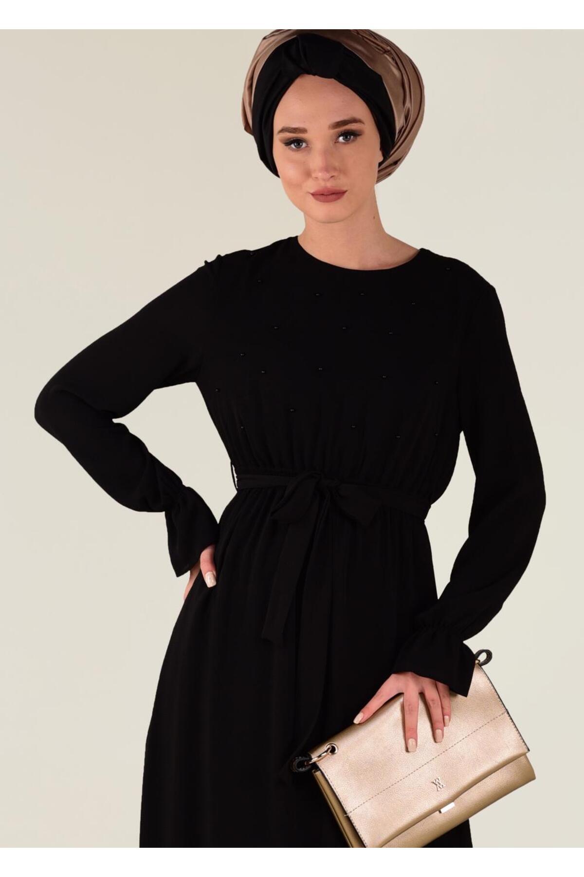 آلوینا لباس مجلسی مرواریدی کمردار ۴۳۰۹