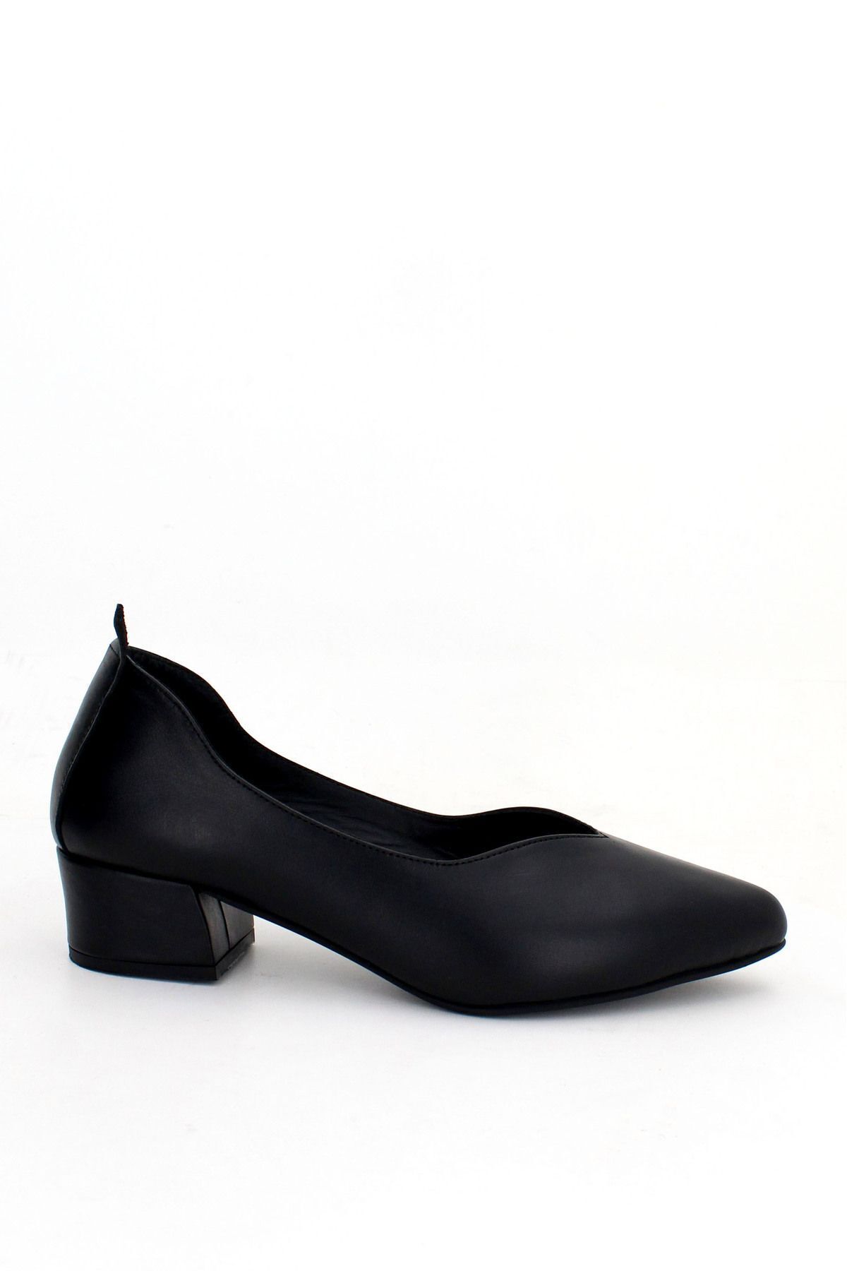 Deripabuc-Black Genuine Leather Women's Heeled Shoes - Shn-1068 5