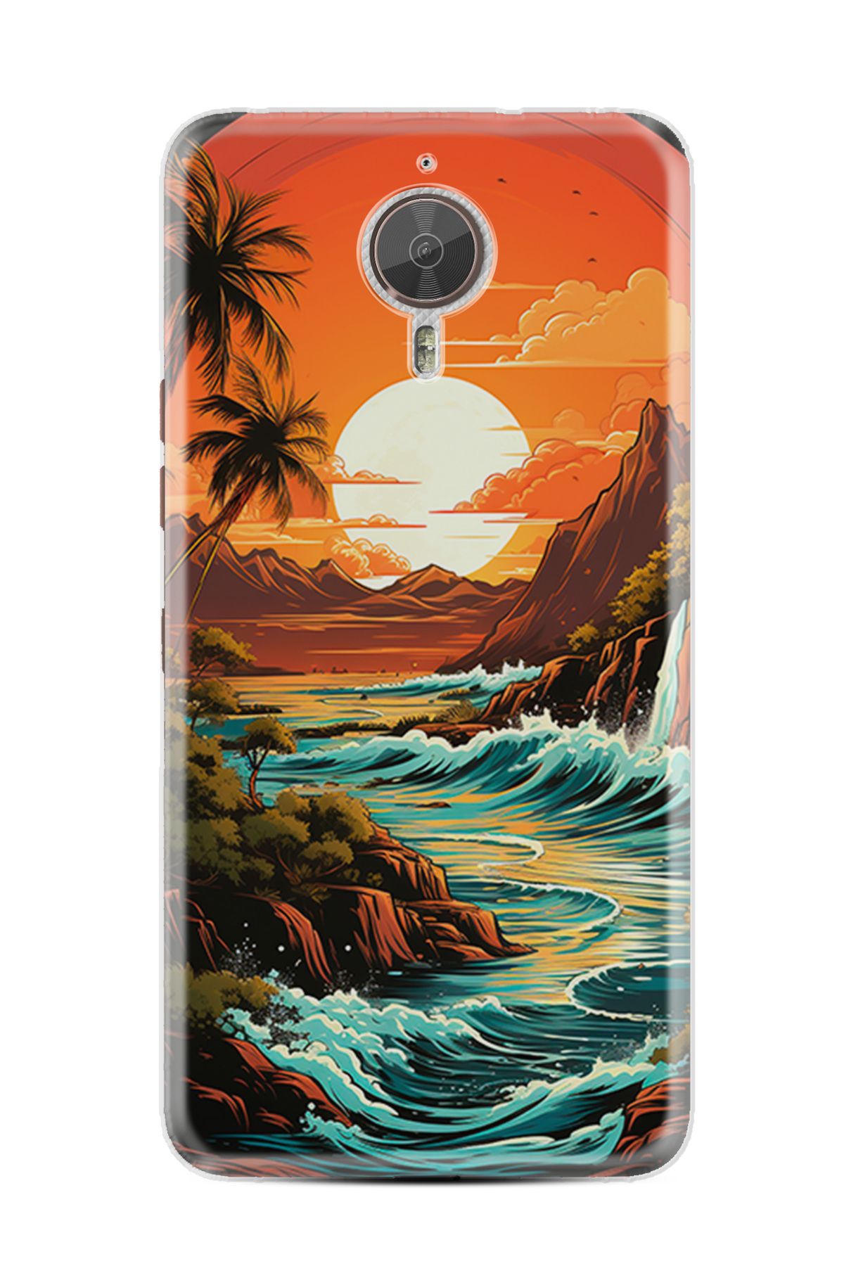General Mobile GM5 Plus Kılıf HD Resim Baskılı Retro Mountain StKd -079