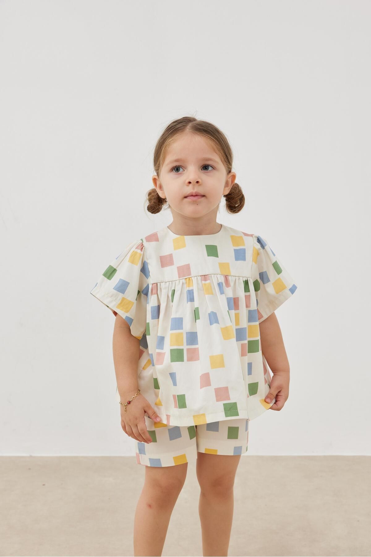 Tics-GirlPoplinSuit - Short Sleeve Patterned 5