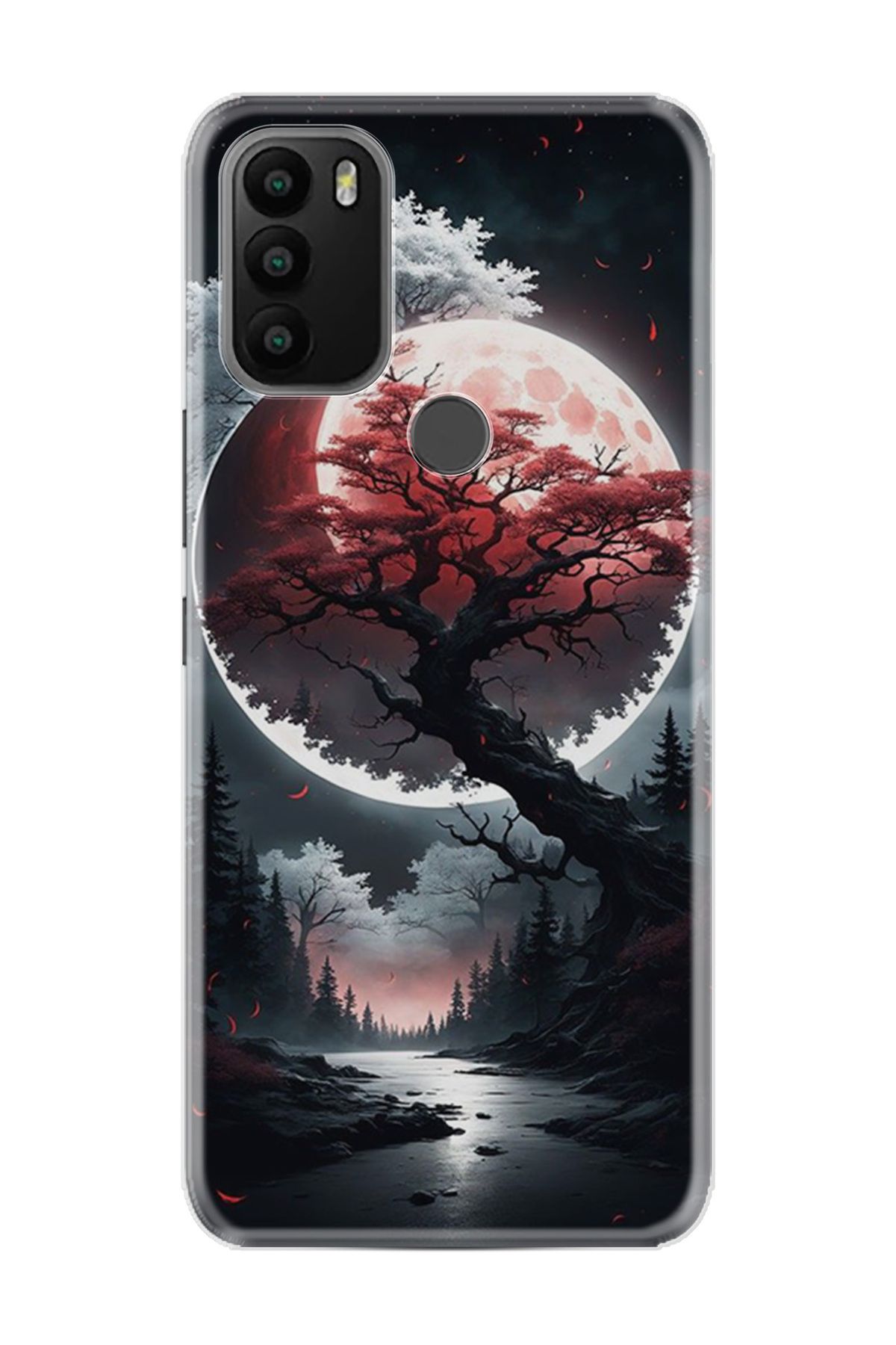 General Mobile GM 21 Plus Kılıf HD Resim Baskılı Ağaç ve Ay StKd -057