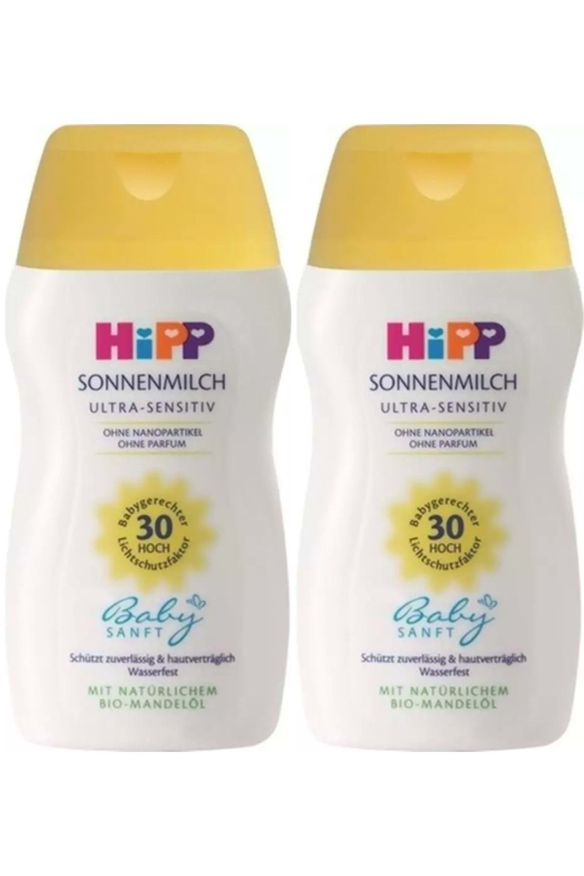 Hipp Babysanft Güneş Kremi -Yüz için Sonnen Gesıchtscreme 30 Faktör Ultra Sensıtıv 50ML (2 Li Set)