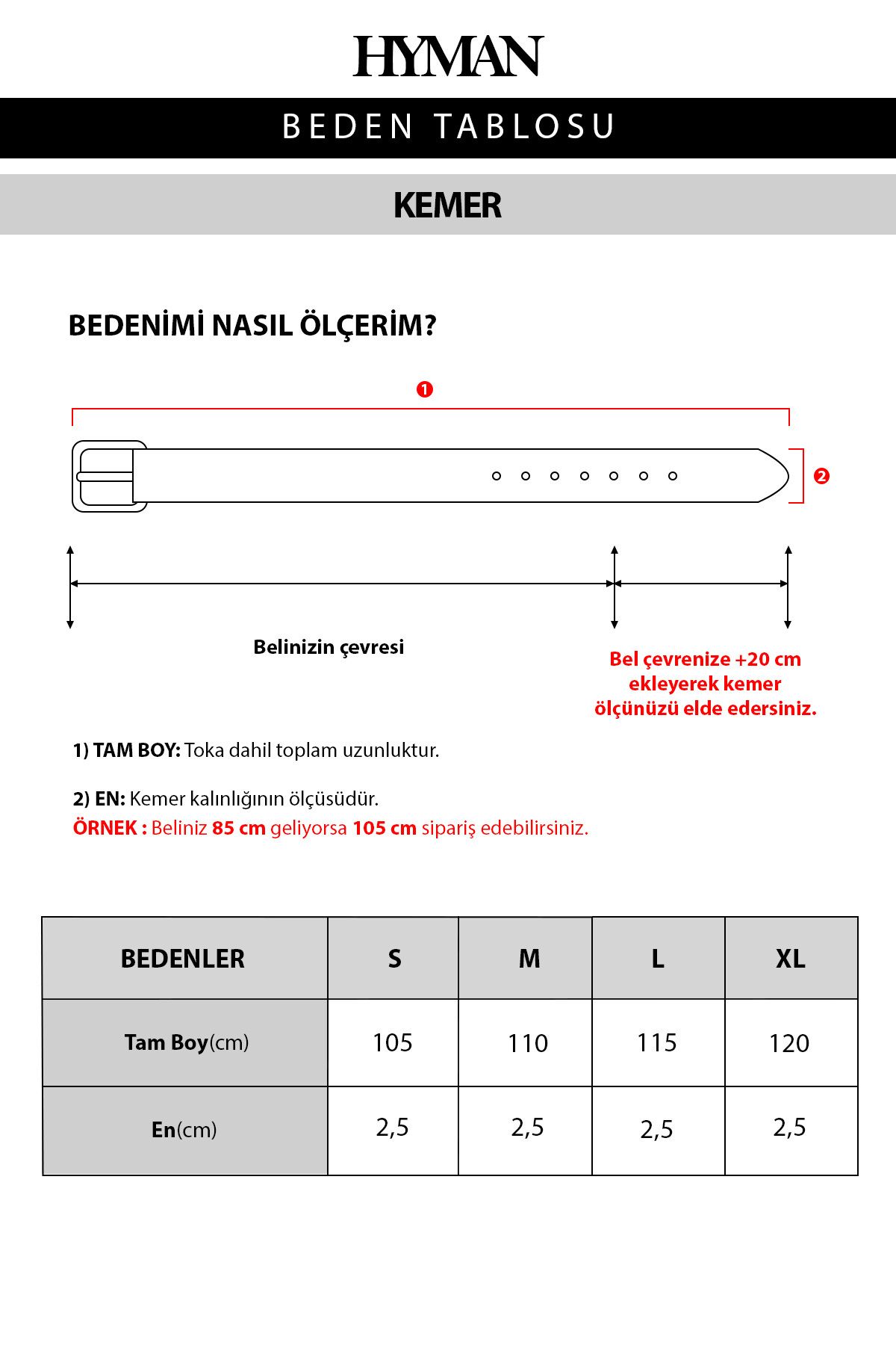 کمربند سگک دار مردانه HYMAN