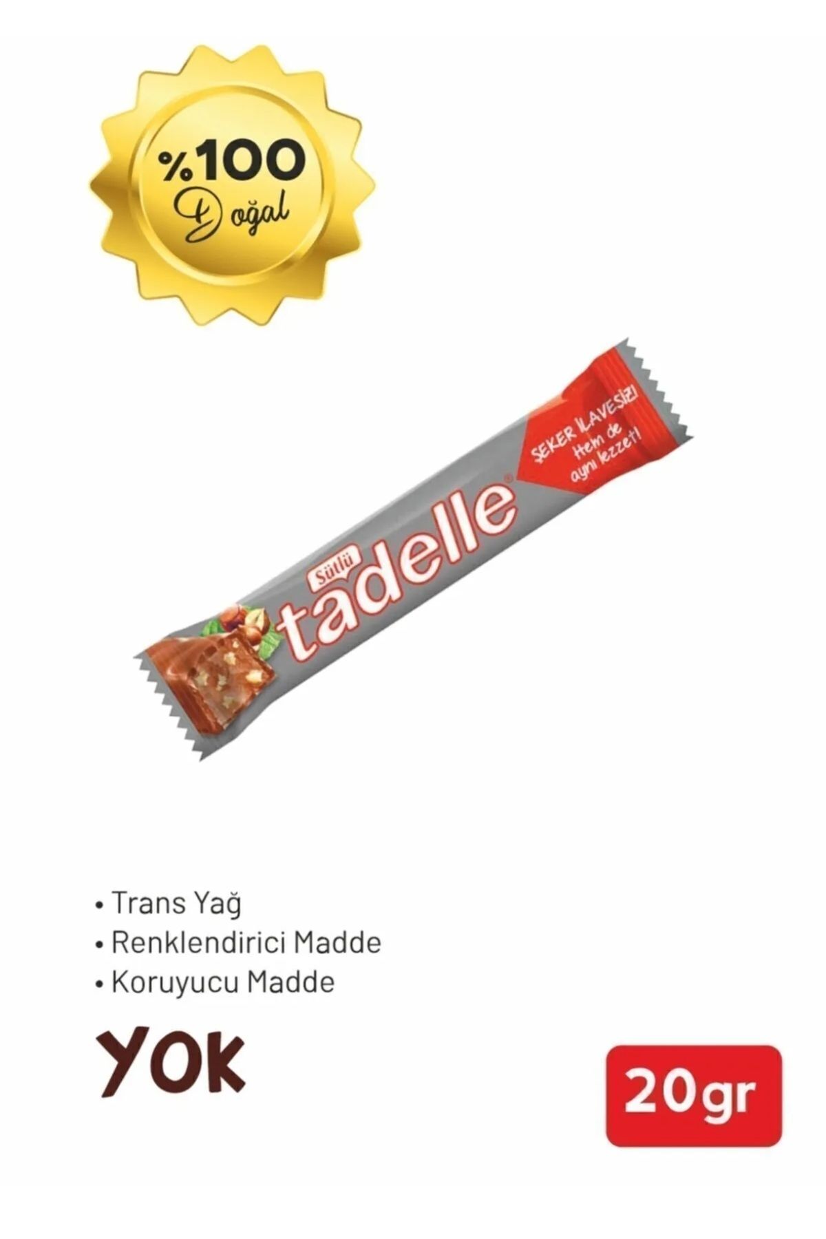 Şekersiz Sütlü Çikolata 20 Gr (20 Adet) - 2