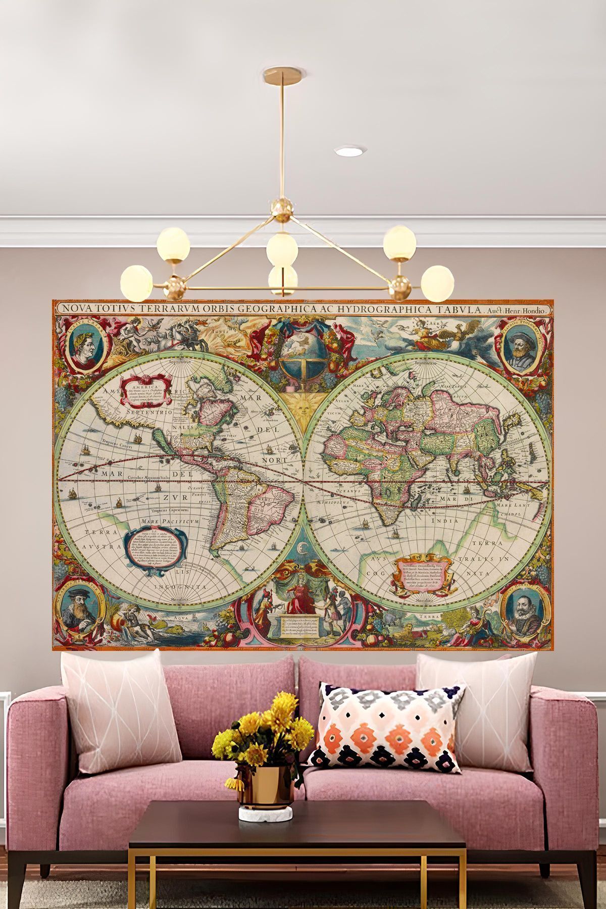 Vendini-Medieval Wall Tapestry - Explorers Map Wall Tapestry 2