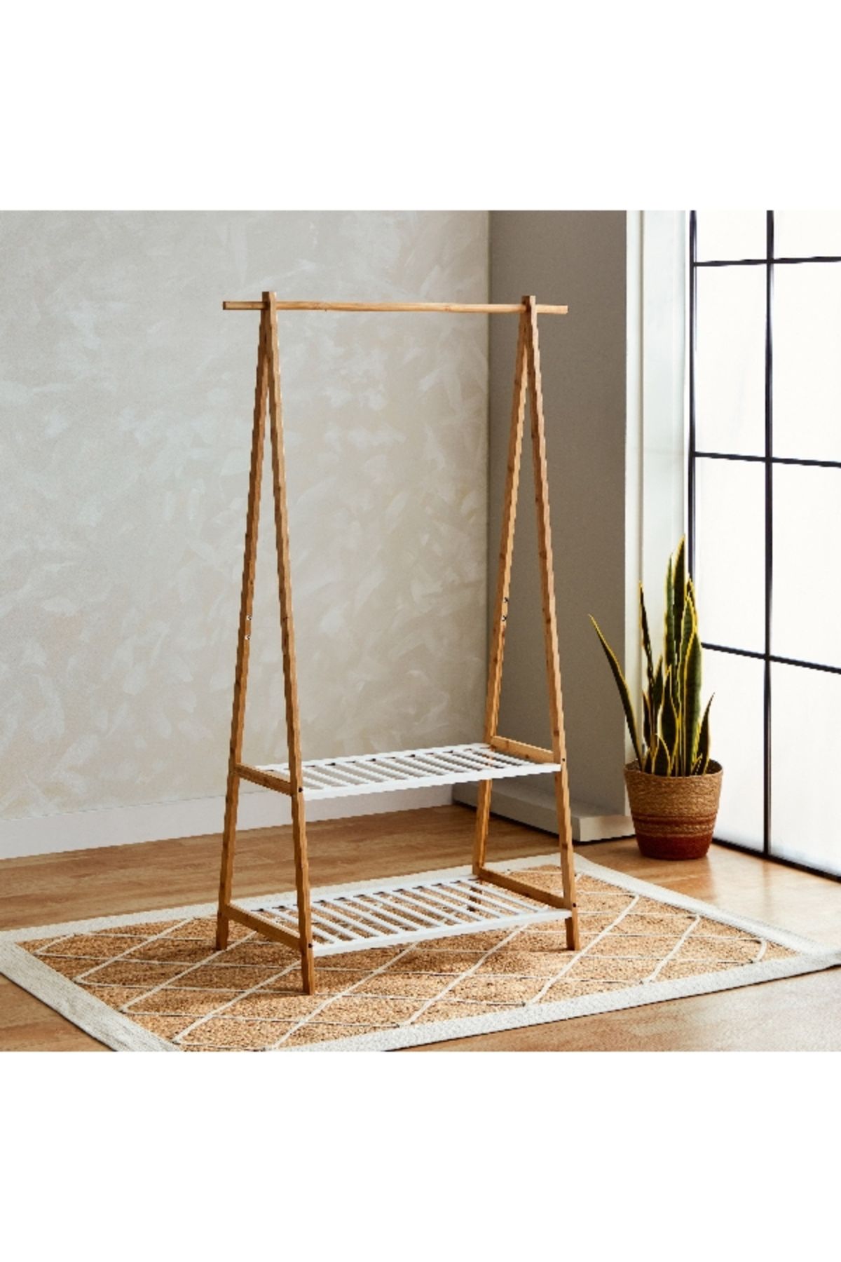 Home Box-Lexus 2-Tier Storage with Garment Rack - 90x43x152 cm 2