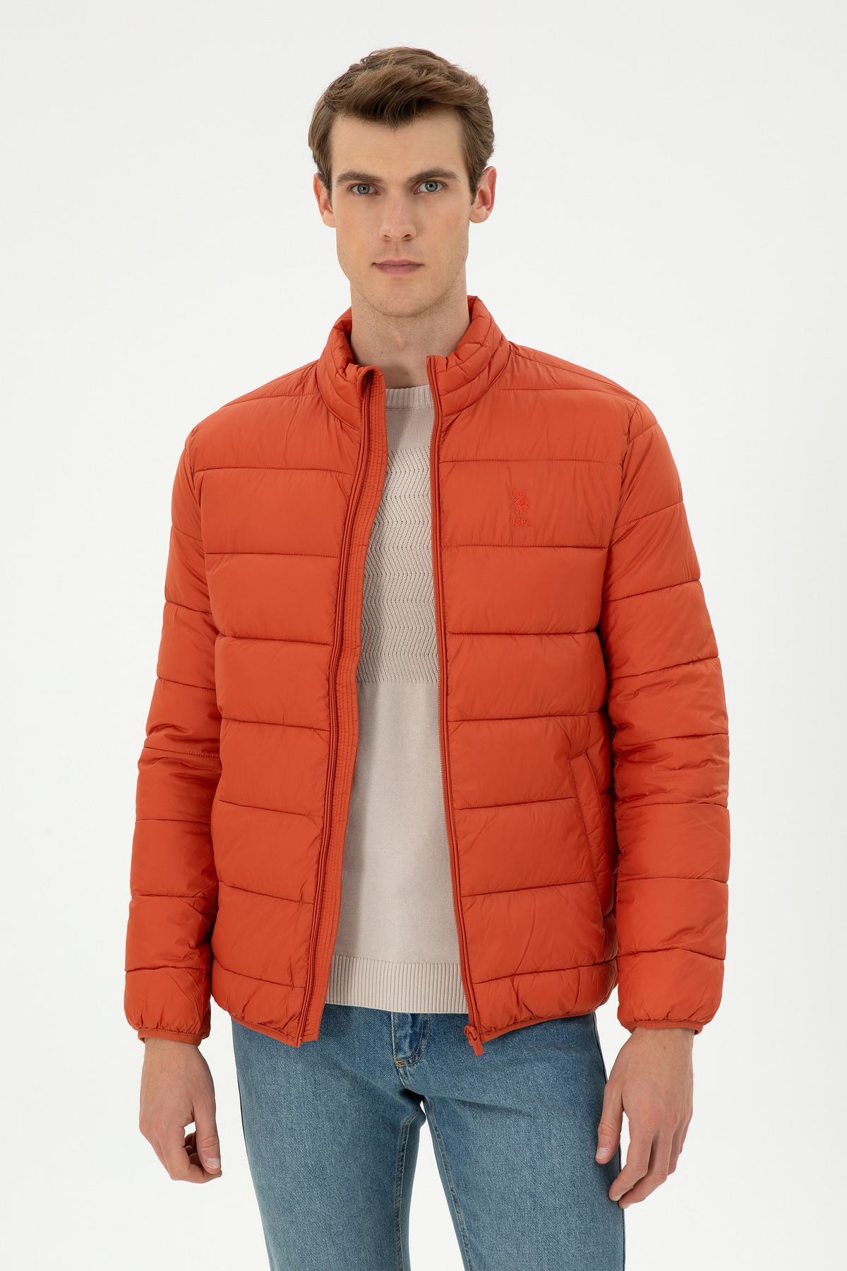 یو اس پولو ژاکت مردانه تراکوتا 50290711-VR031