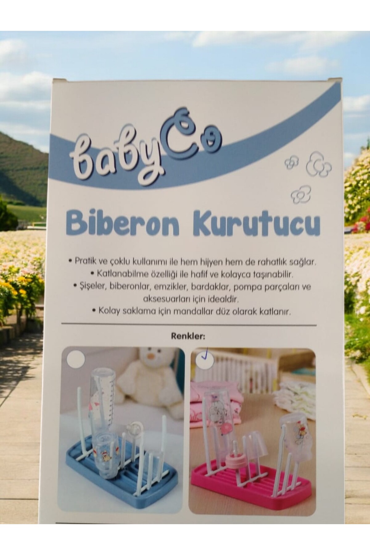 BabyCo Biberon Kurutucu, Biberon Askılığı Pembe Renk Hijyenik - Şık - Ergonomik fotoğrafı 2 (önizleme)