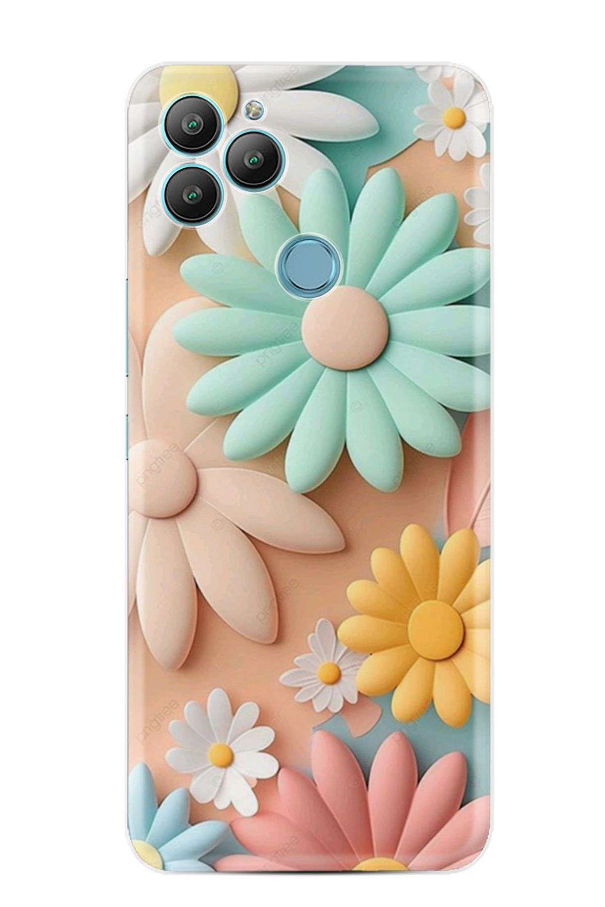 General Mobile GM22 Kılıf HD Resim Baskılı Rengarenk Çiçek StKd -059