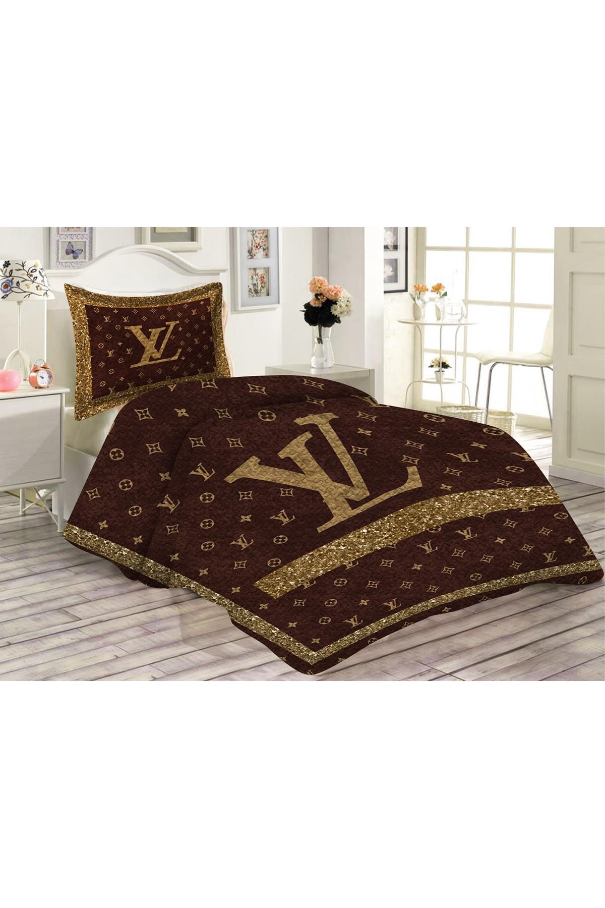 Doruklar Home Collection Set Cuvertură De Pat Din Catifea Căptușită Din Bumbac Matlasat De Calitate Premium Cu Model Modern - One Size